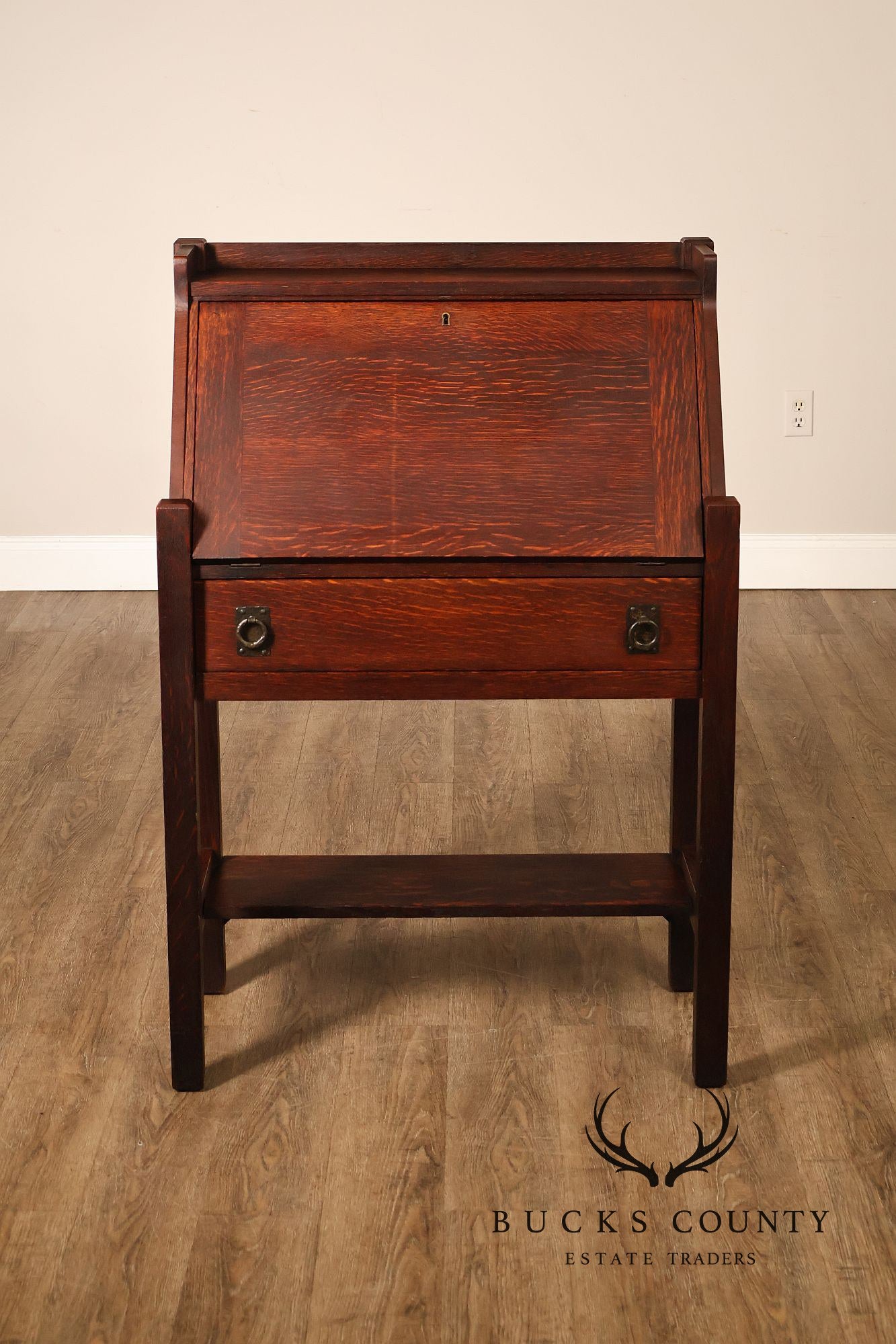 Lifetime Furniture Antique Mission Oak Drop Front Desk