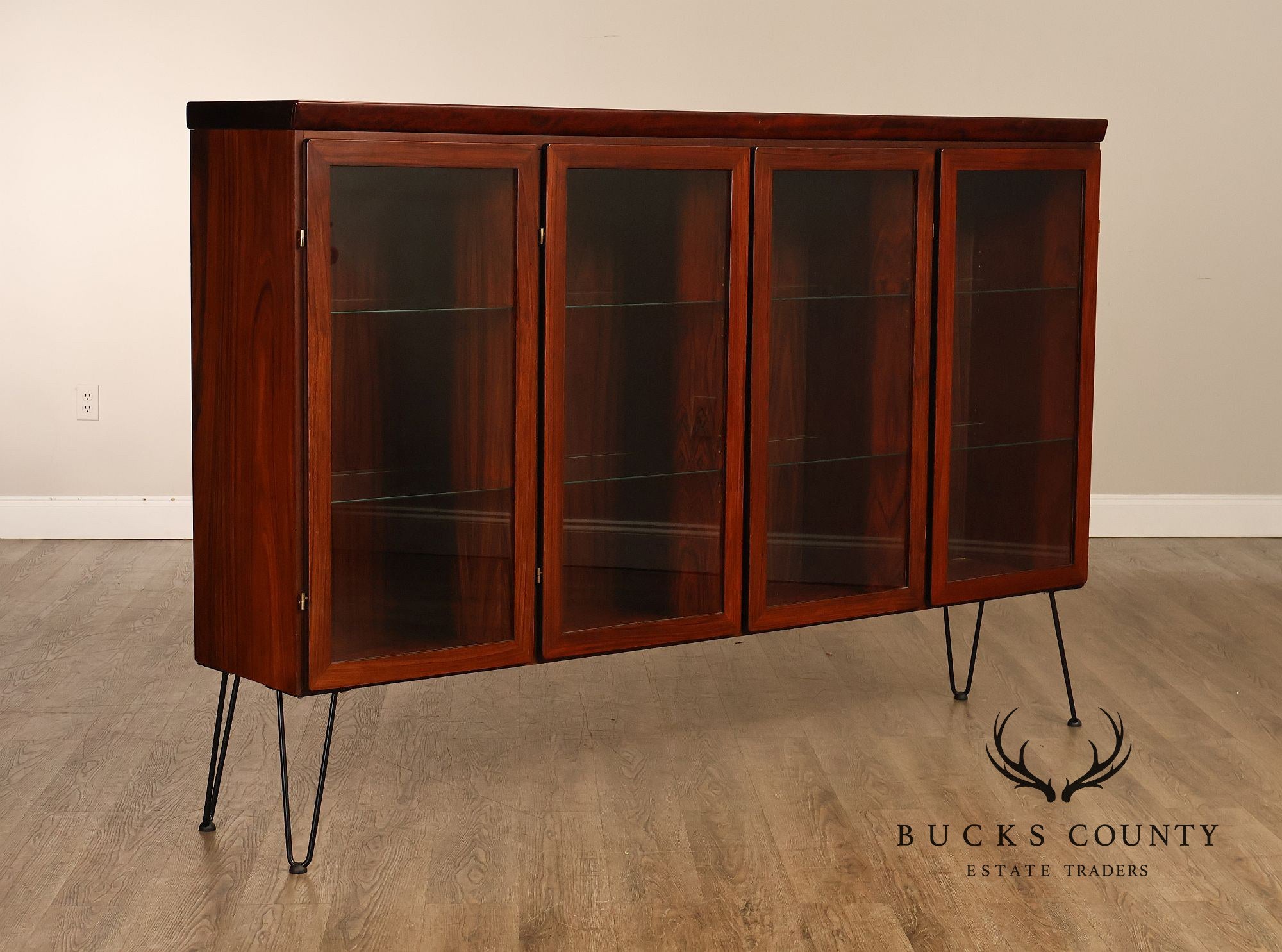 Skovby Danish Modern Four-Door Rosewood Display Bookcase
