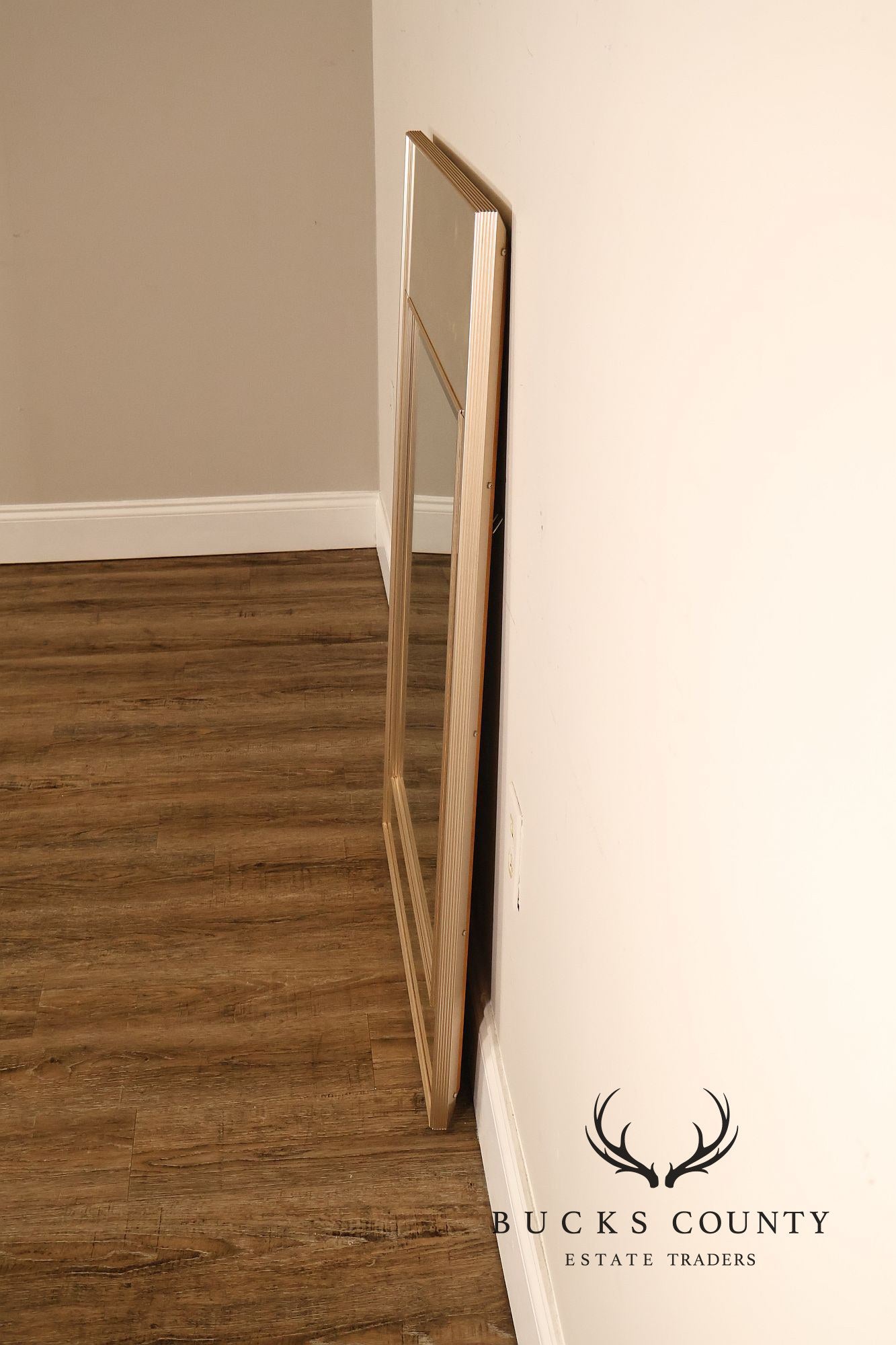 LaBarge Chinoiserie Eglomise Brass Wall Mirror