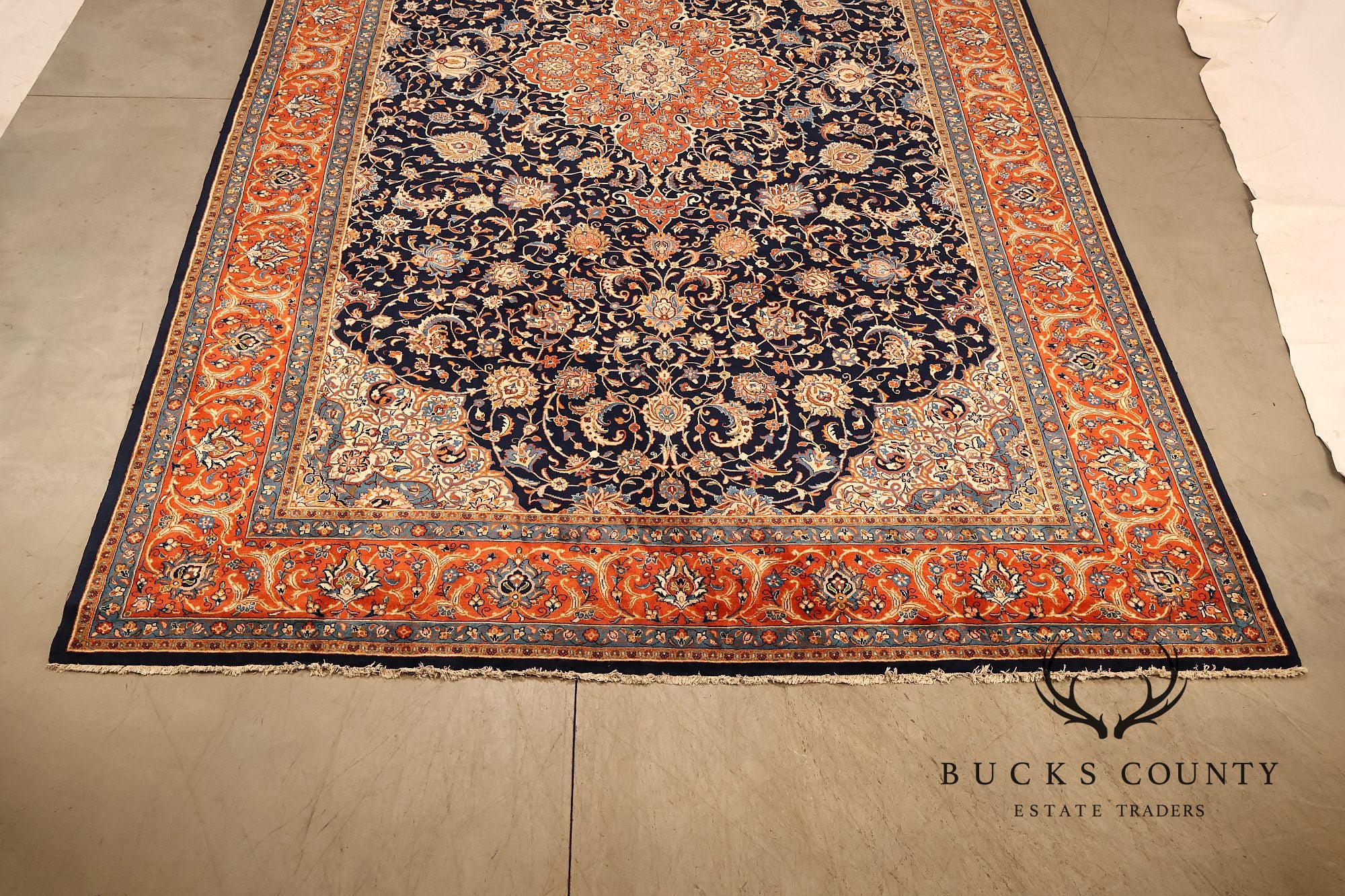 Persian Handwoven Wool Palace Size Floral Area Rug Approximately 10' X 18'