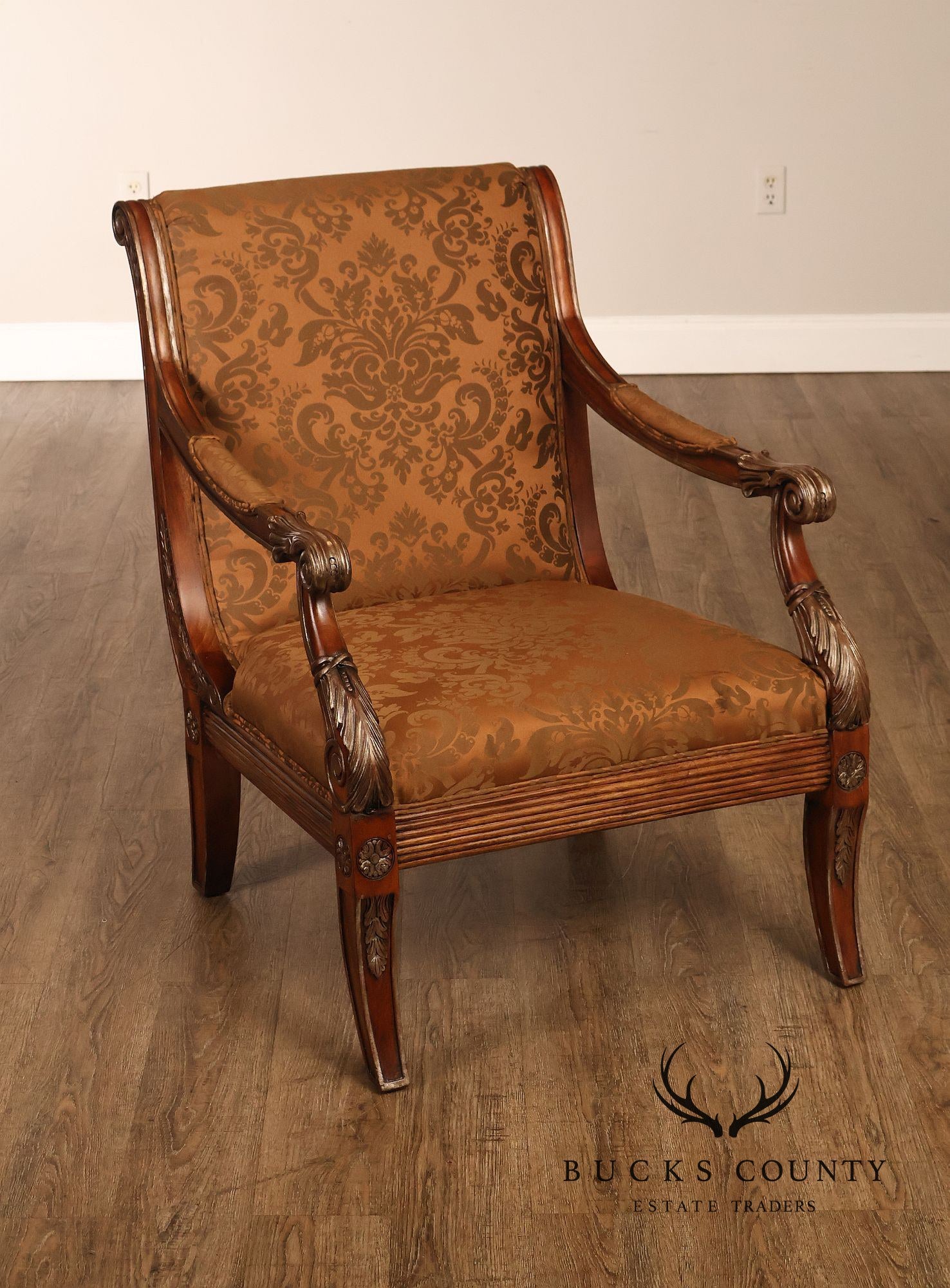 Regency Style Carved Frame Armchair