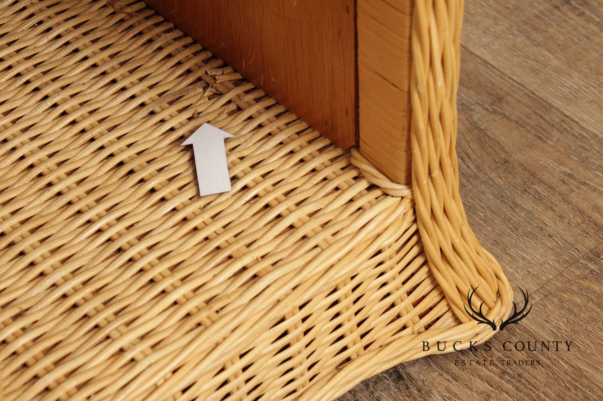 Vintage Wicker Computer Desk Console