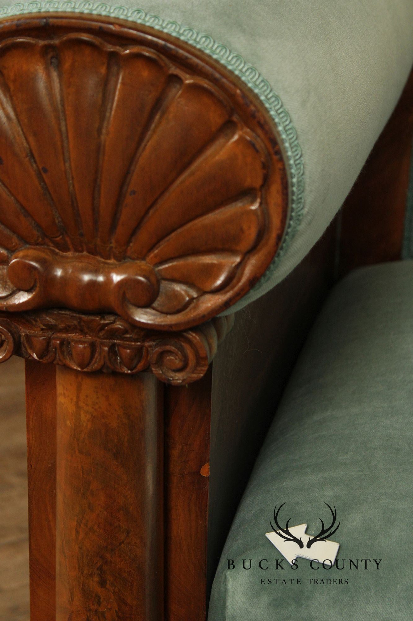 Antique American Empire Carved Mahogany Sofa