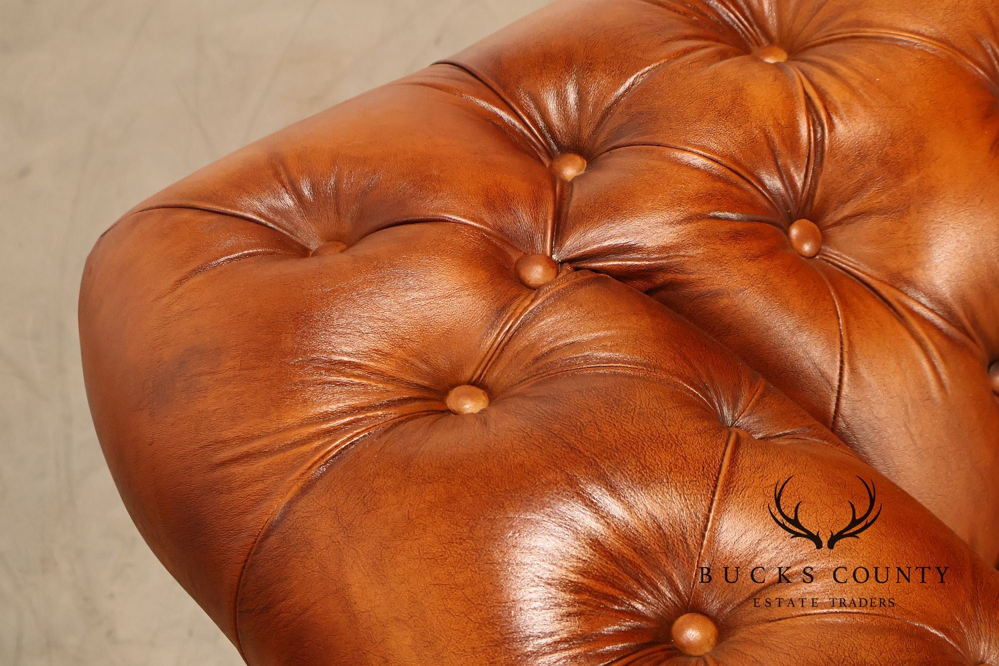 Chesterfield Style Brown Leather Sofa