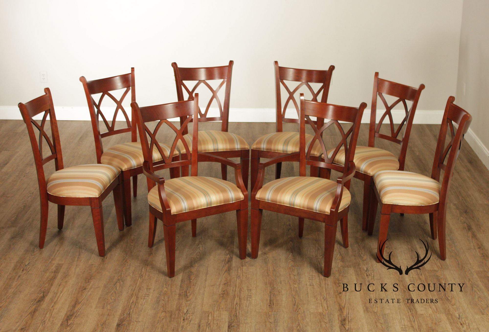 Harden Regency Style Set of Eight Cherry Dining Chairs