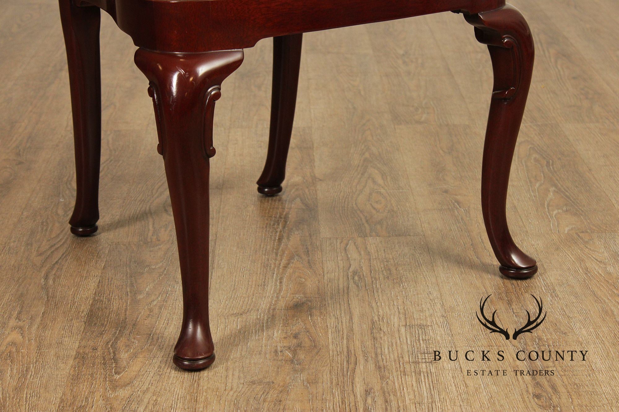 Kindel Queen Anne Style Set Of Six Mahogany Dining Chairs