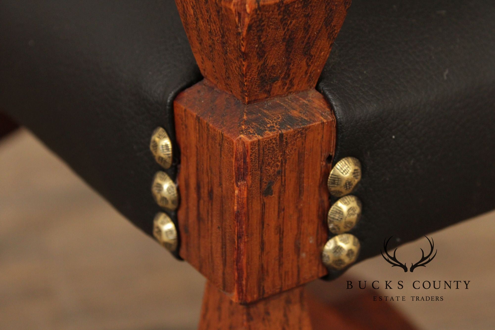 Unusual Antique Arts & Crafts Carved Oak Bench