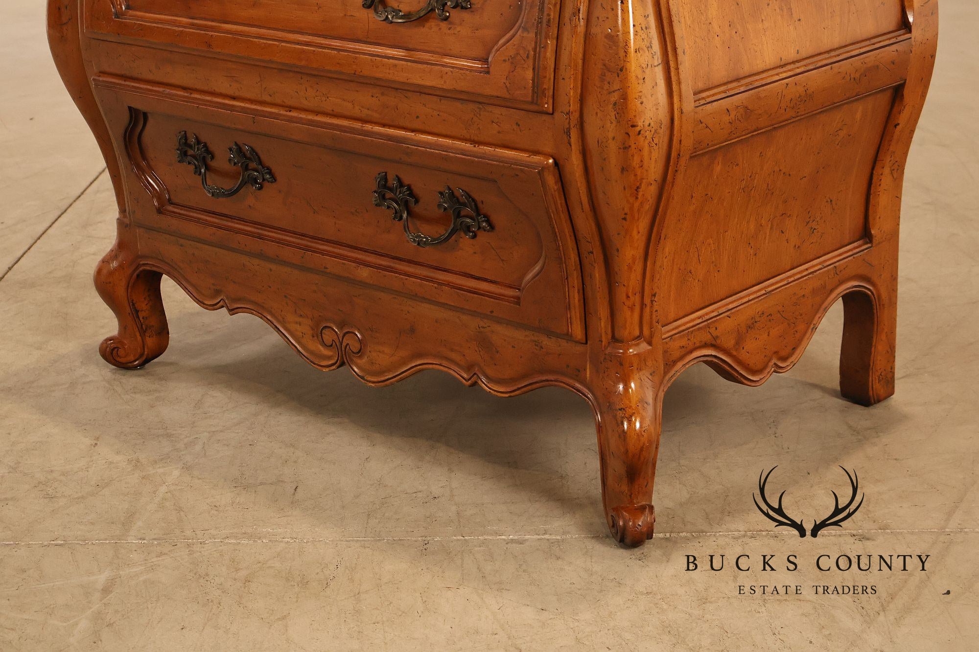 Baker Milling Road Pair Of French Country Nightstands Bombe Chests