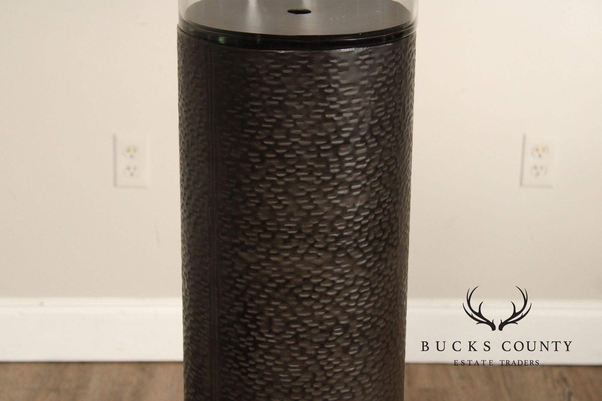 Contemporary Hammered Steel Pillar Candle Stand