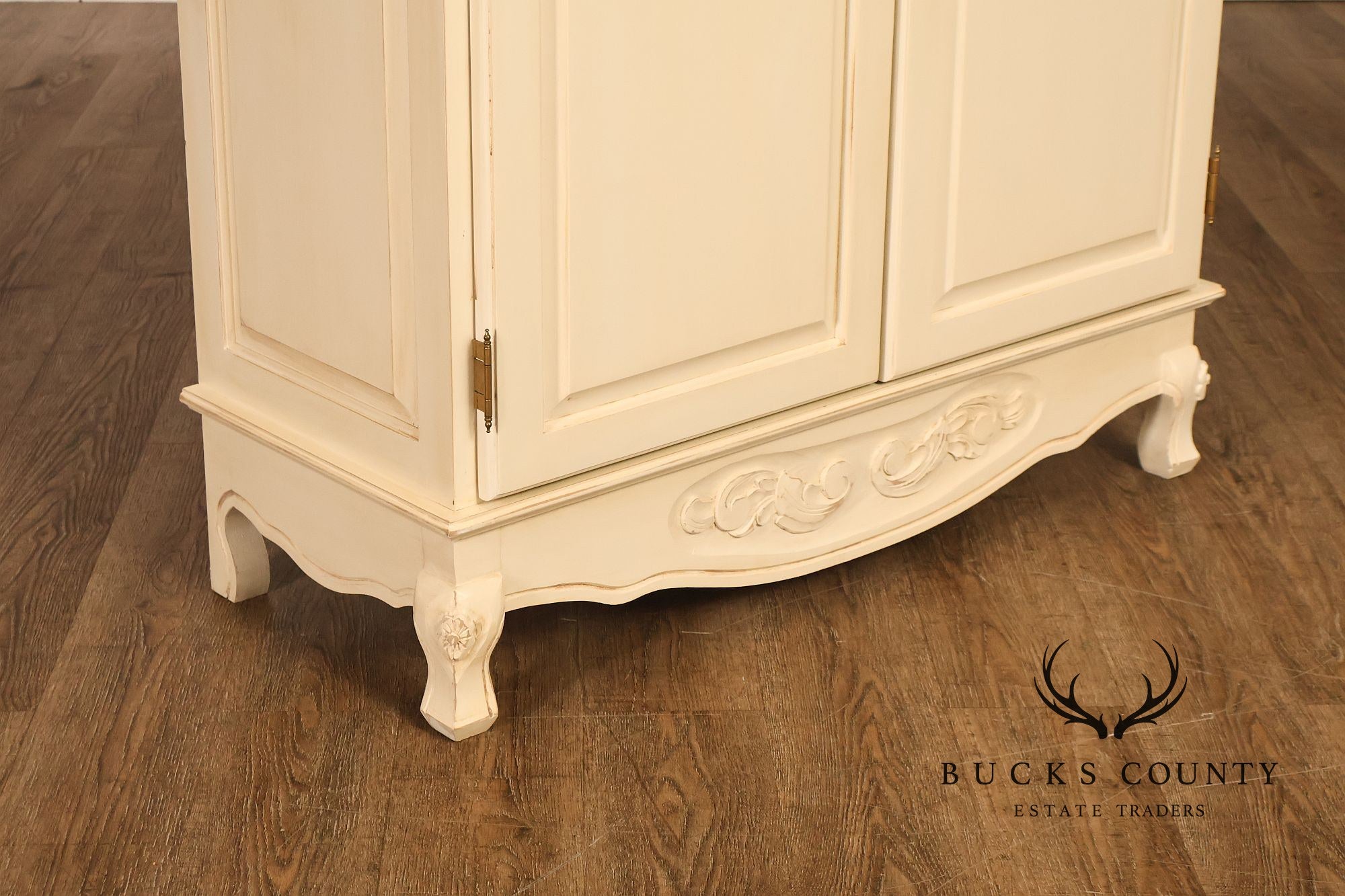French Country Style Cream Painted Armoire