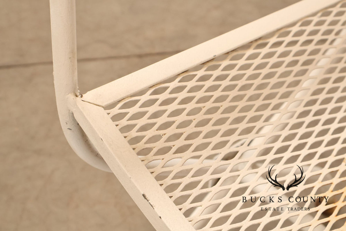 Vintage Set of Four Wrought Iron Patio Armchairs