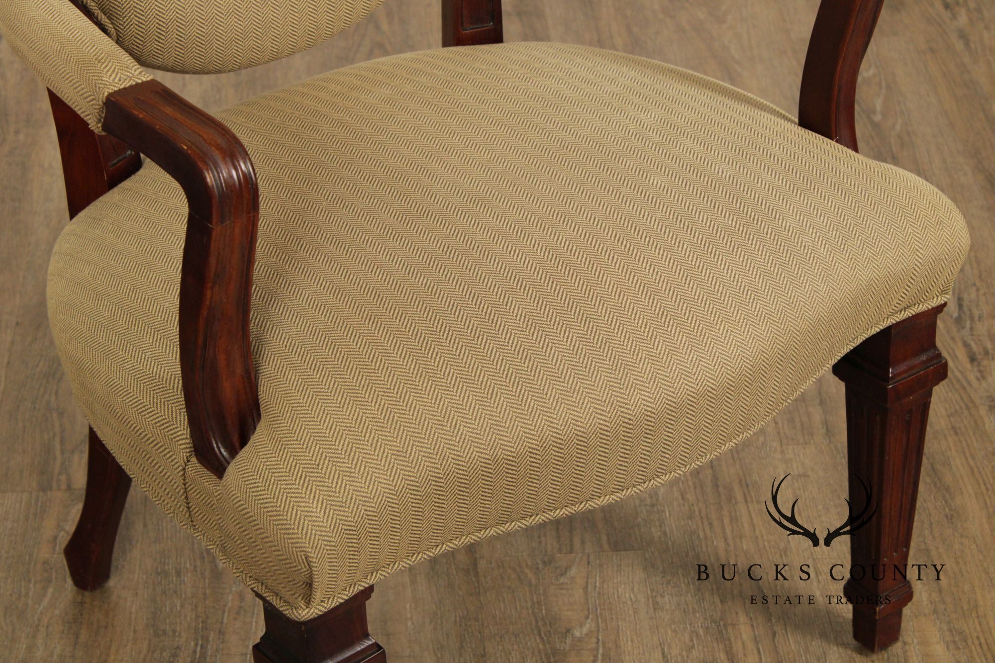 Century Furniture Italian Neoclassical Style Carved Frame Armchair