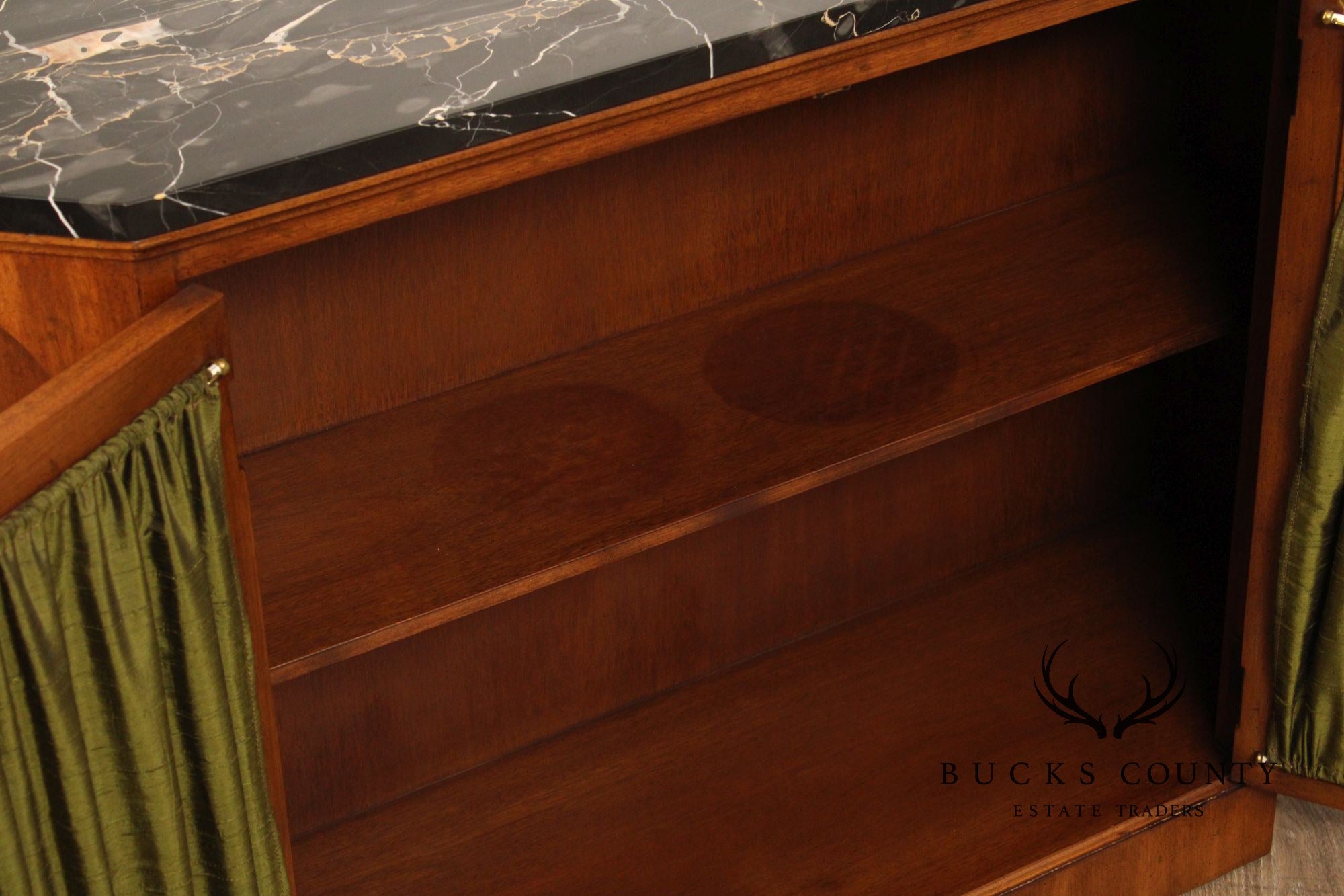 Heritage Vintage Mahogany Empire Style Marble Top Console