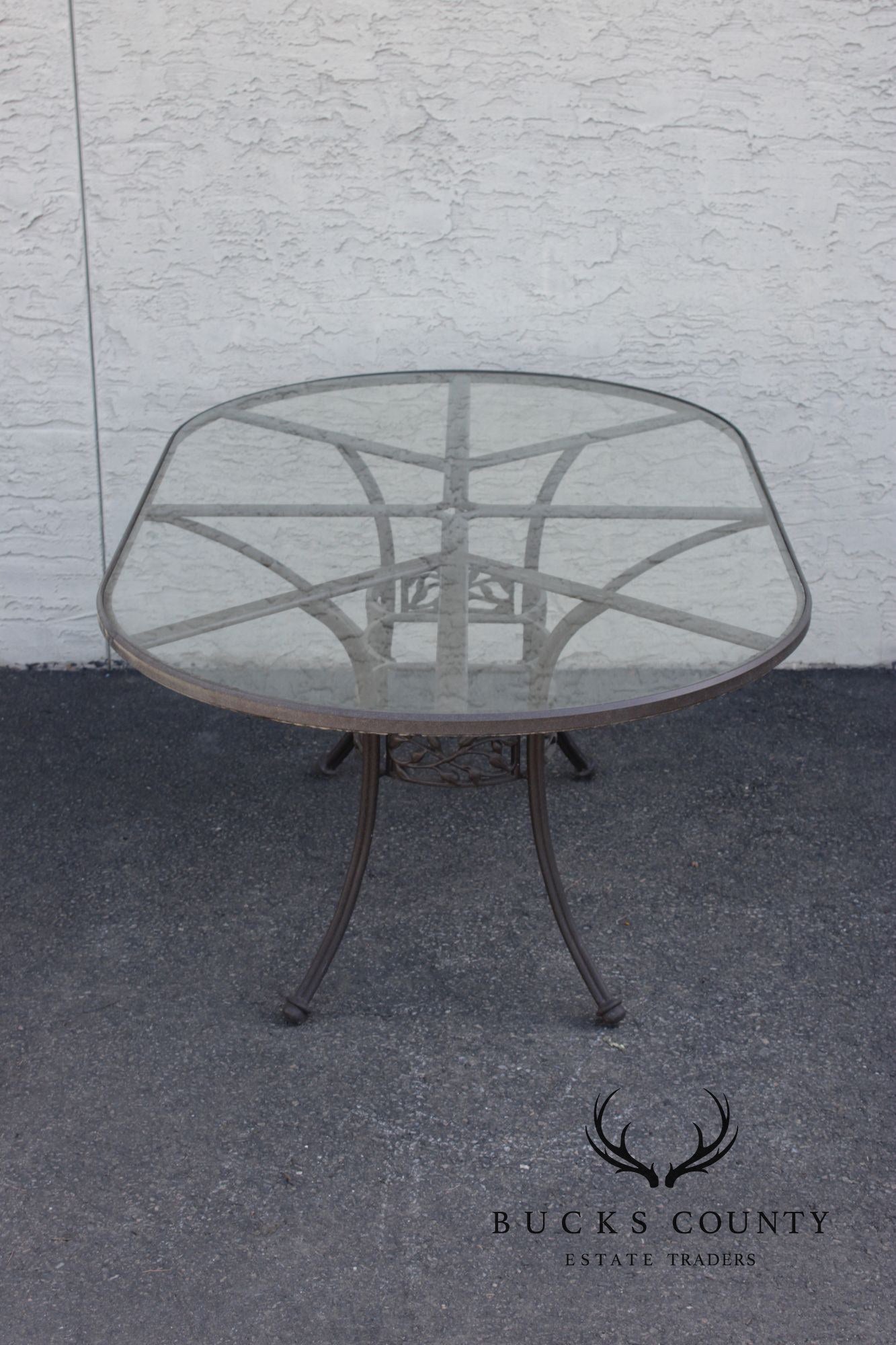 Woodard Oval Glass Top Outdoor Dining Table