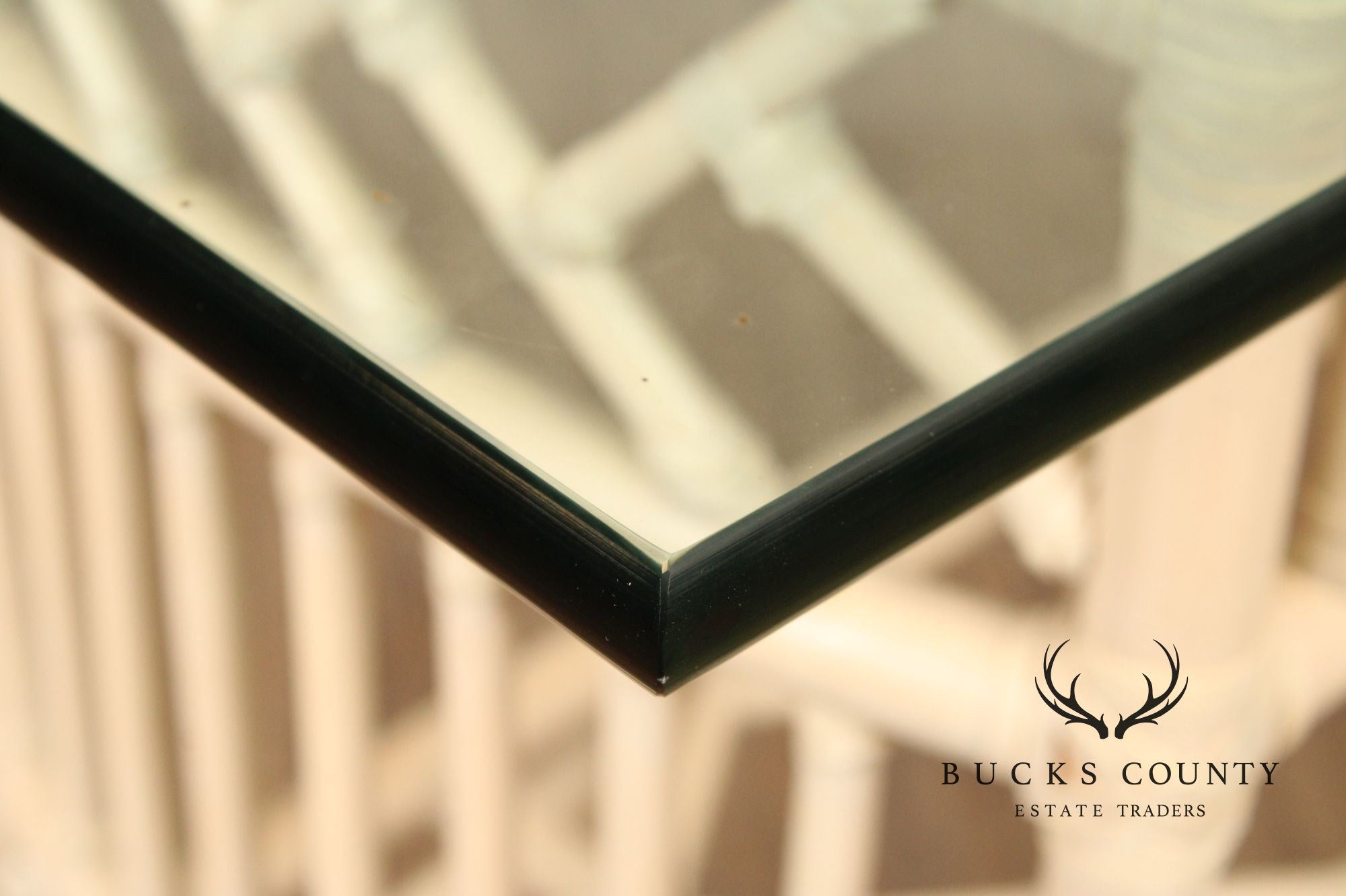 Ficks Reed Glass Top Rattan Console