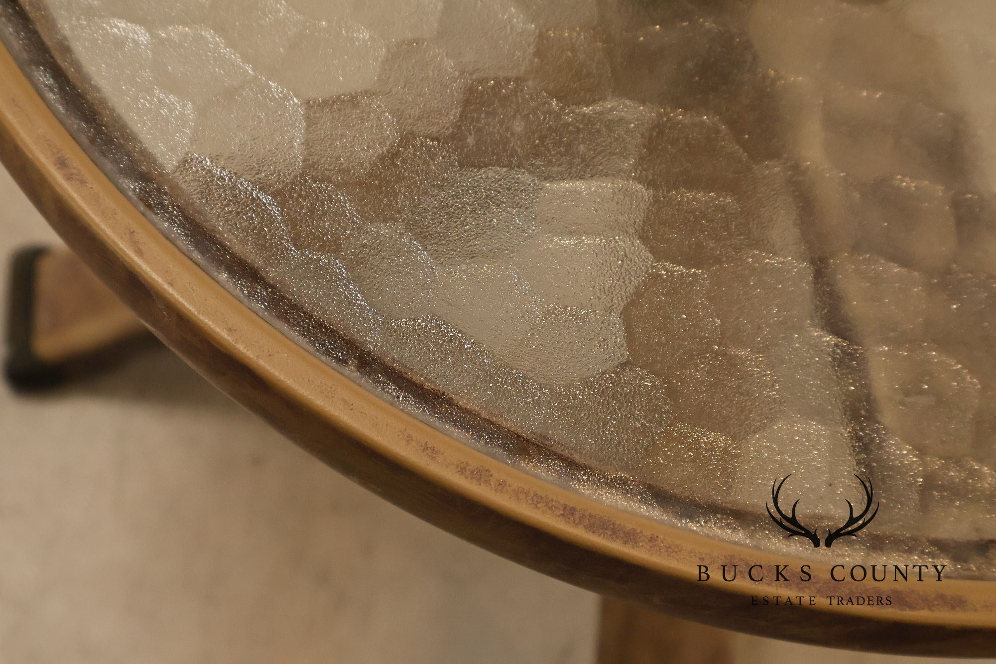 Brown Jordan Pair of Outdoor Round Glass Top Side Tables