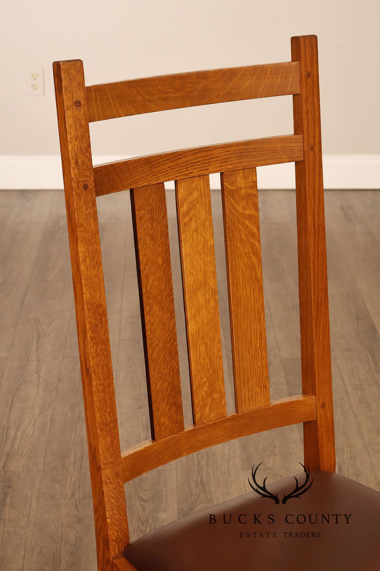 Stickley Mission Collection Set of Six Harvey Ellis Oak Dining Chairs