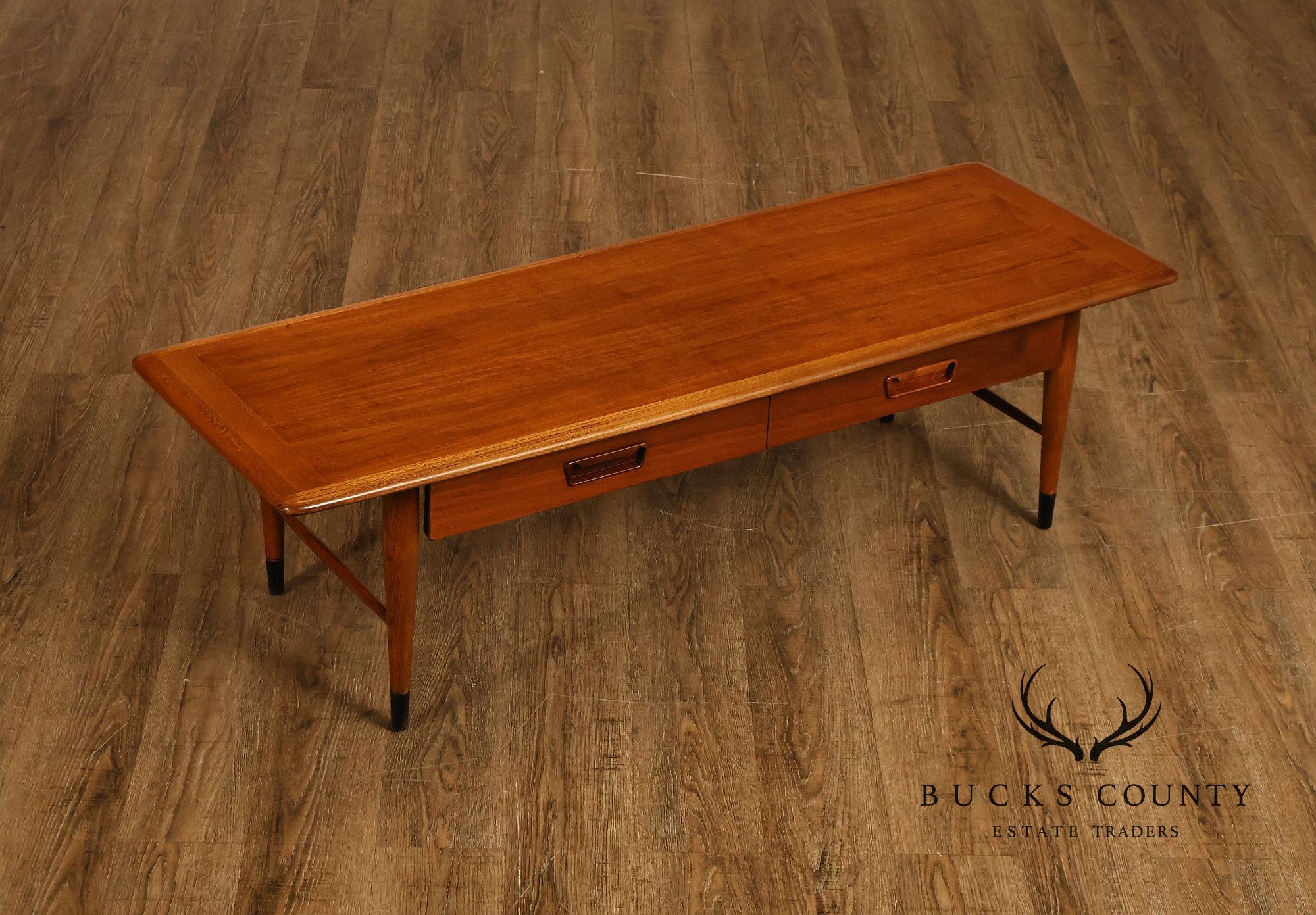 Lane Acclaim Mid Century Modern Walnut Single Drawer Rectangular Coffee Table