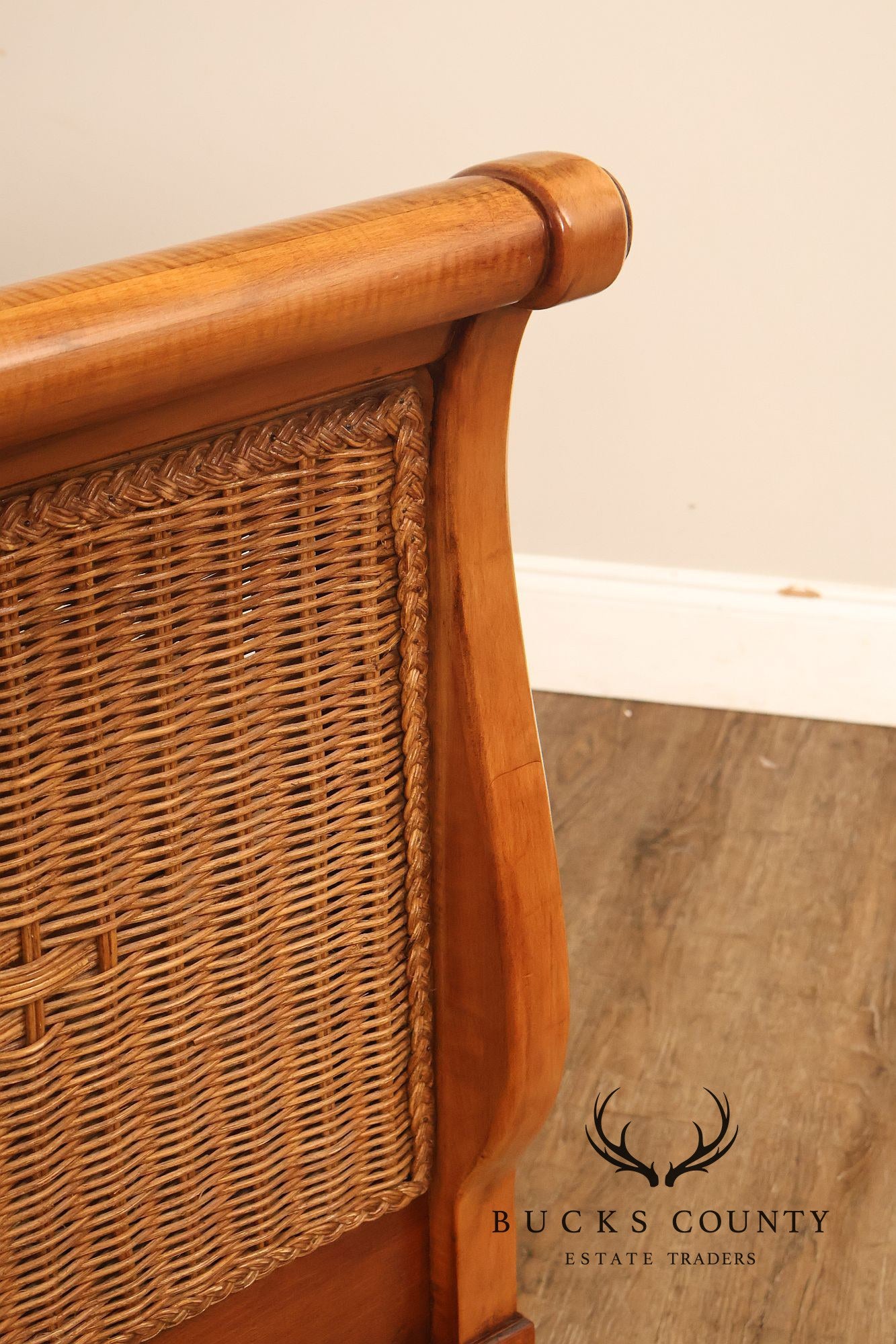 Lexington Cherry And Wicker Queen Sleigh Bed