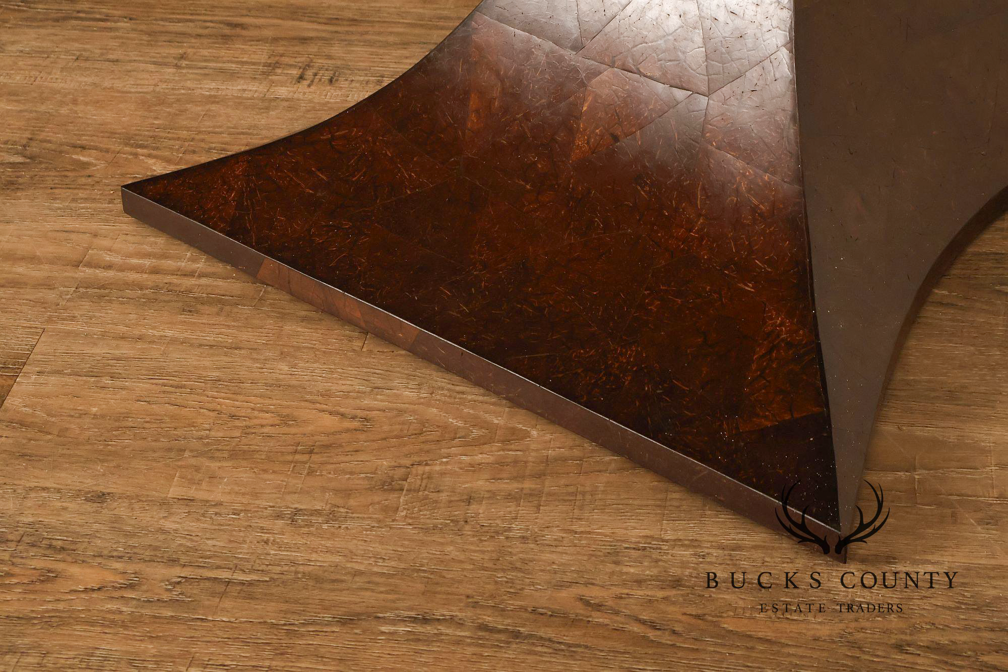 Sculptural Pair Of Coconut Shell Veneer Side Tables