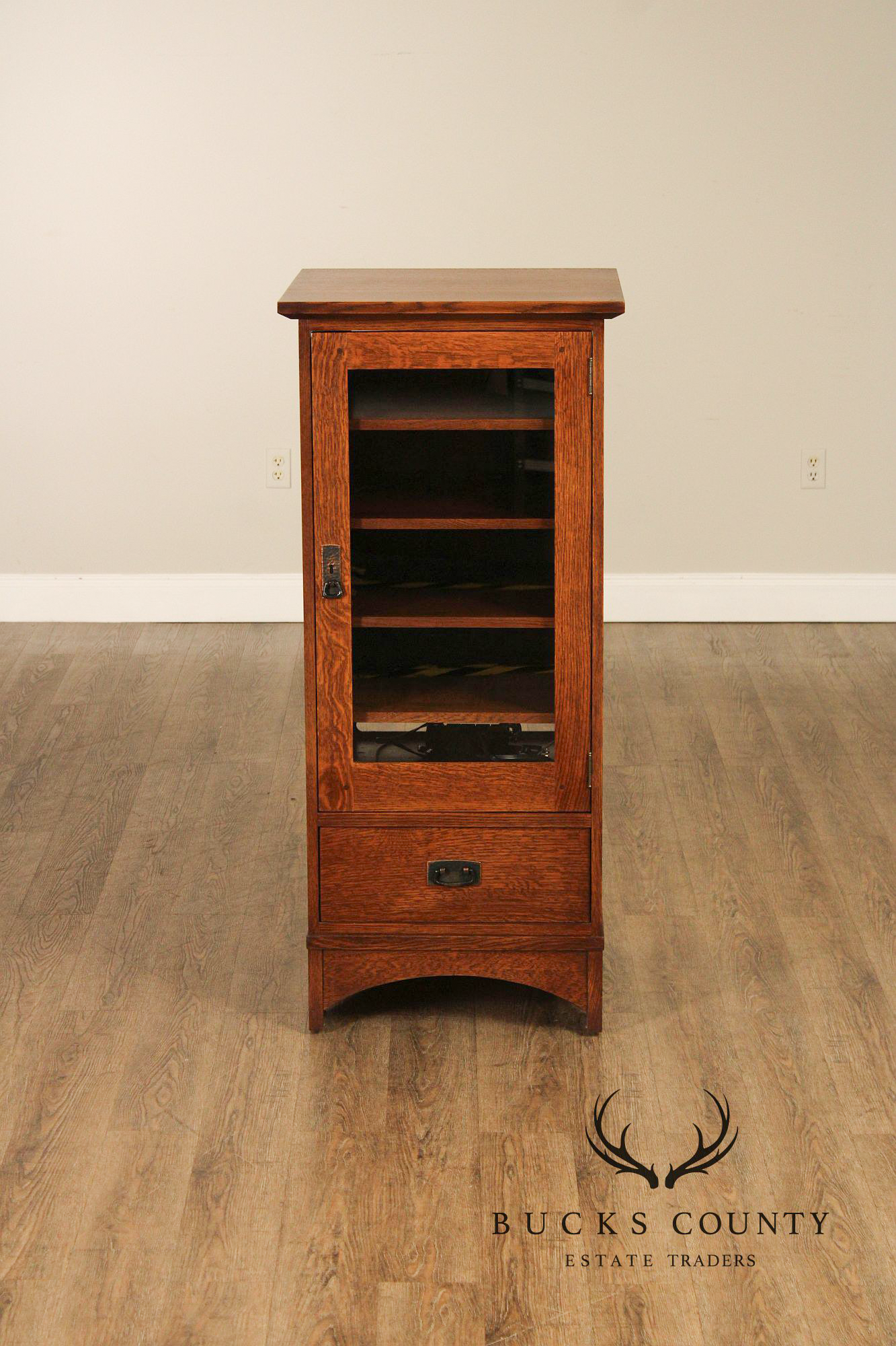Stickley Mission Collection Oak Single Door Media Cabinet