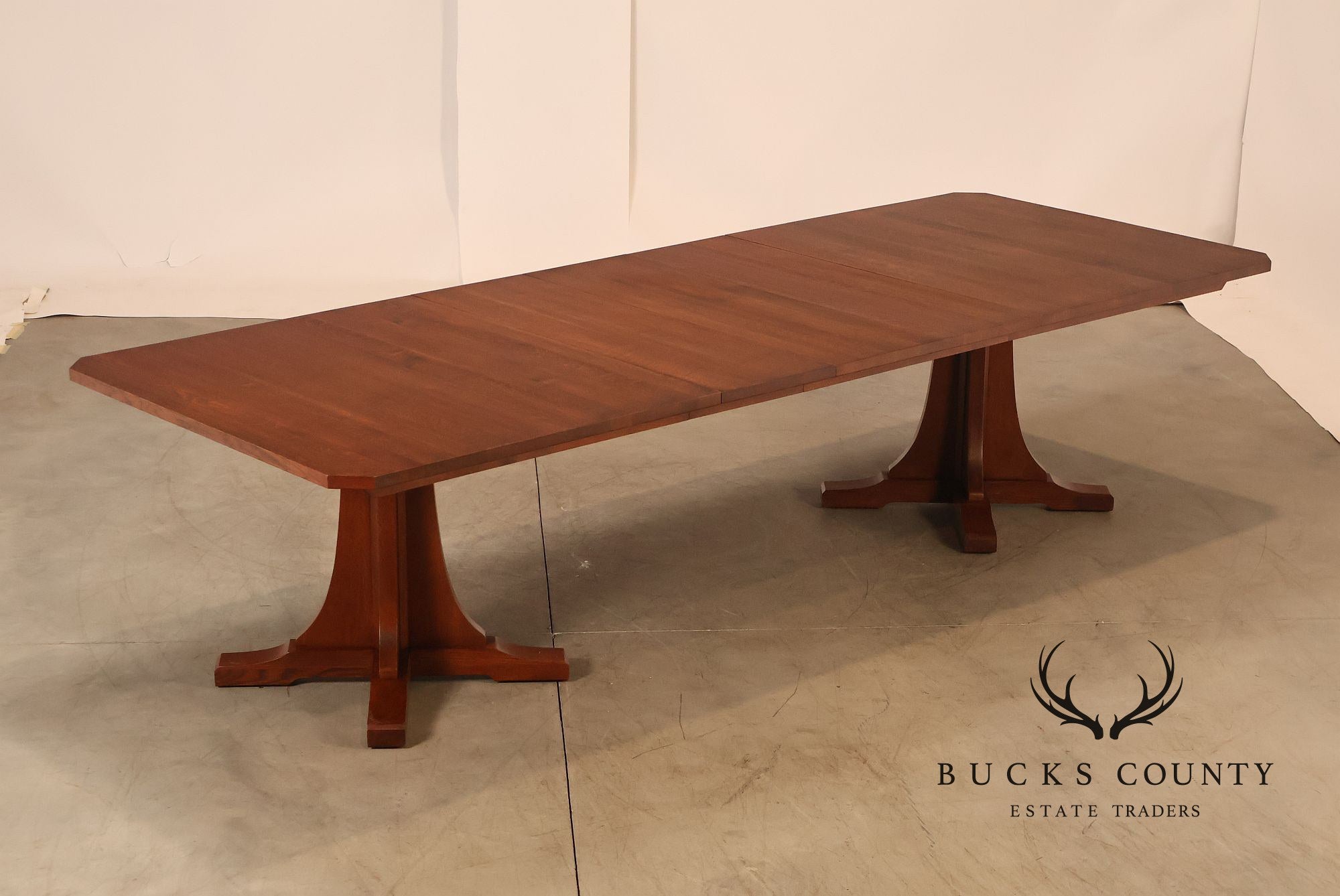 Stickley Mission Collection Oak Double Pedestal Dining Table