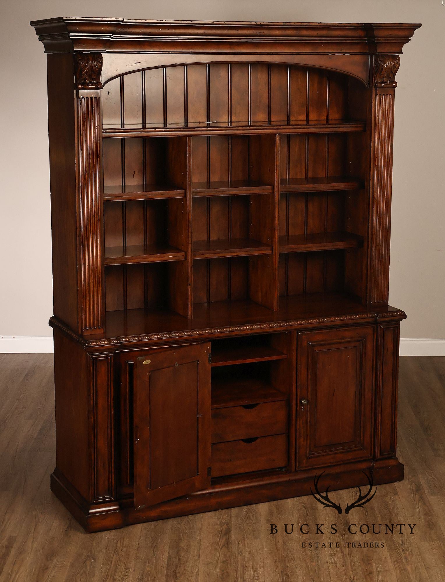 Sligh Large Traditional Lighted Bookcase Cabinet