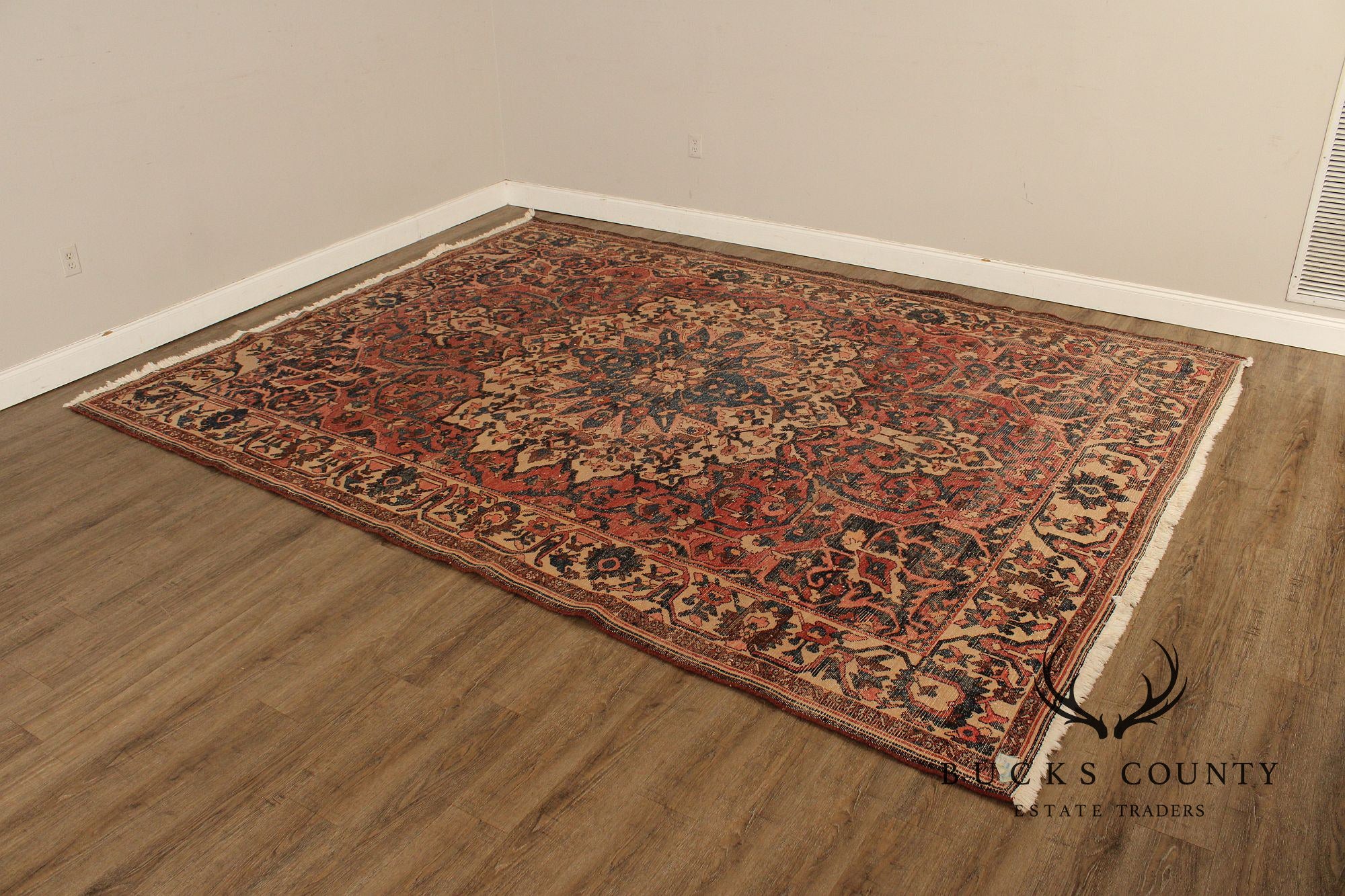 Vintage Persian Hand Knotted Heriz Area Rug 8' 9" x 11' 11"