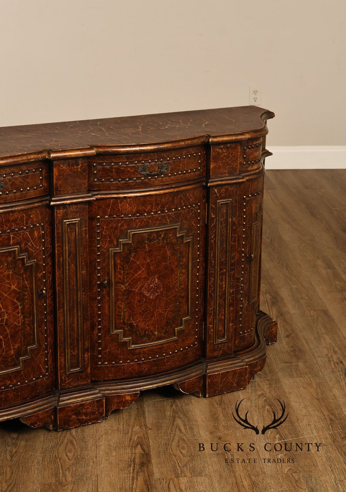 Spanish Colonial Style Faux Leather Sideboard