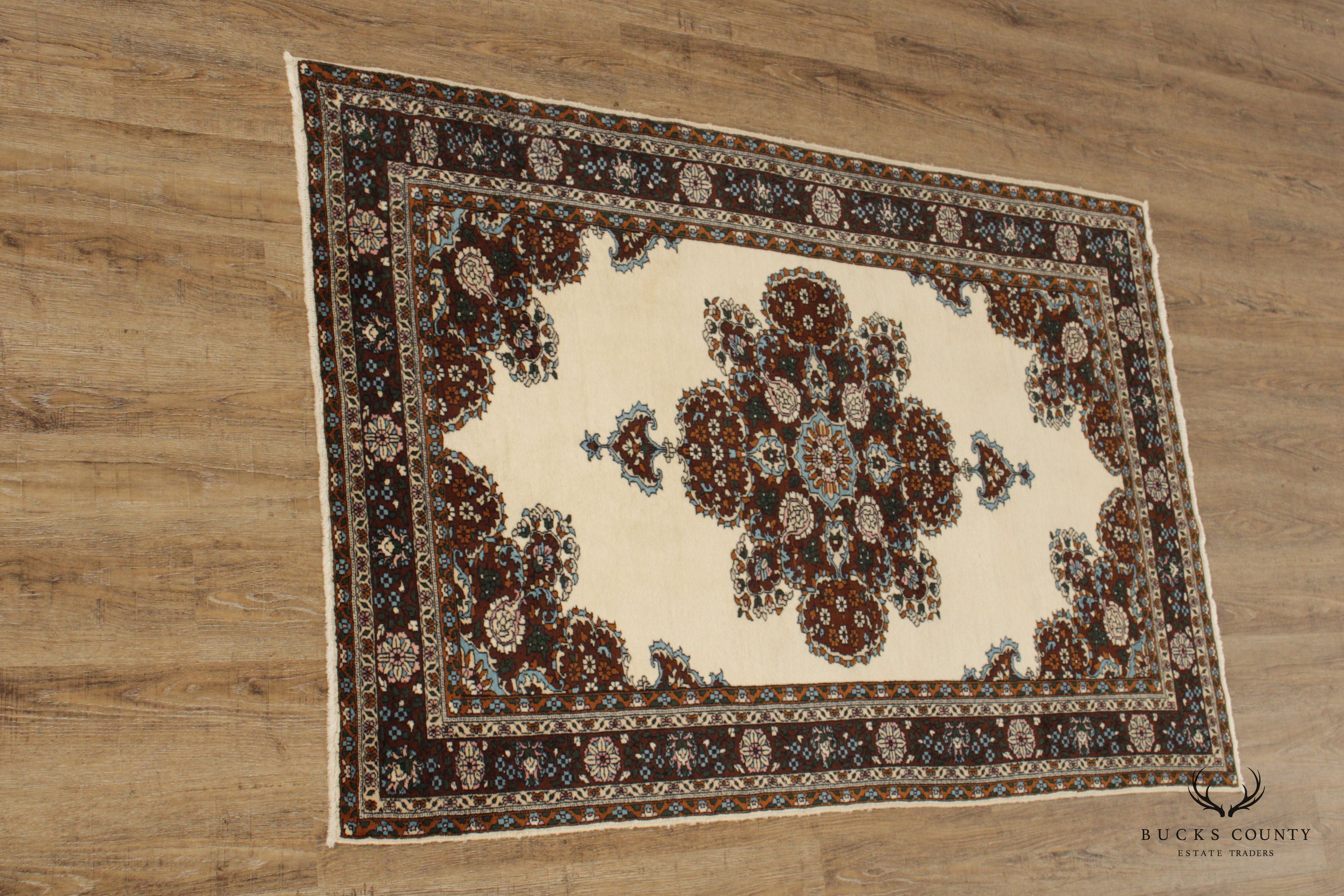 Vintage Hand Woven Persian Wool Medallion Area Rug