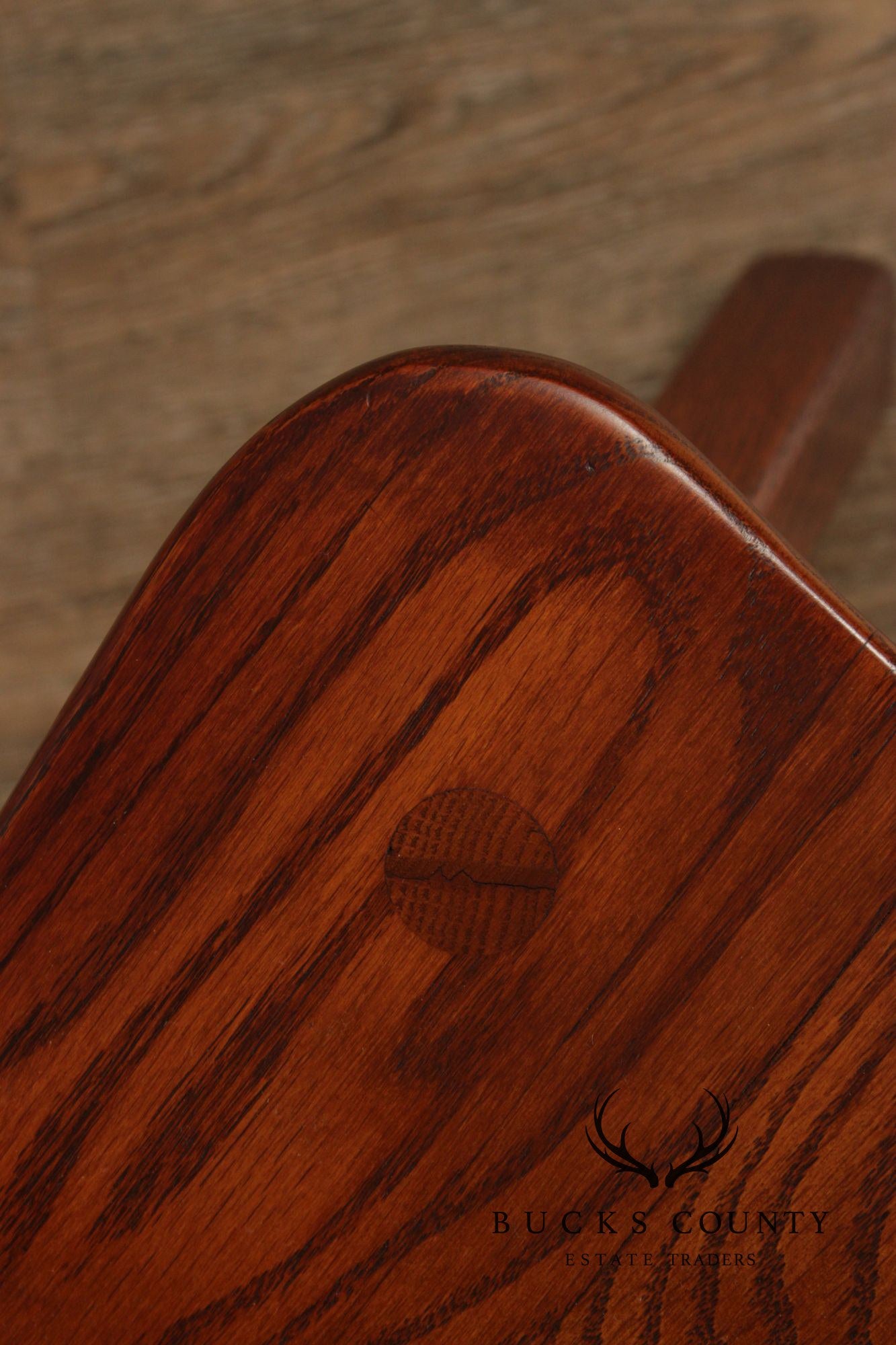 Romweber Set of Six Horse Carved Oak Dining Chairs