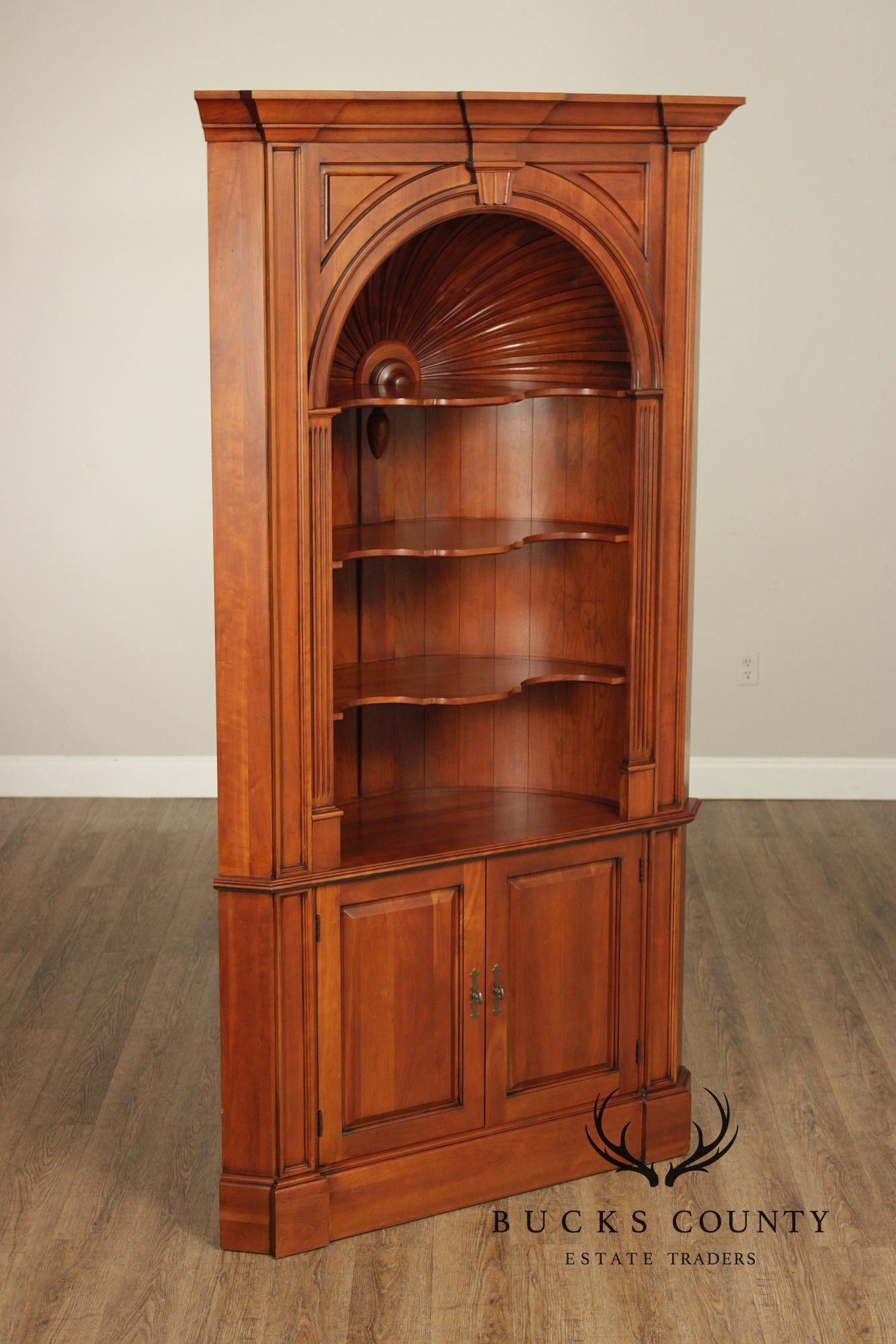 Harden Chippendale Style Cherry Corner Bookcase