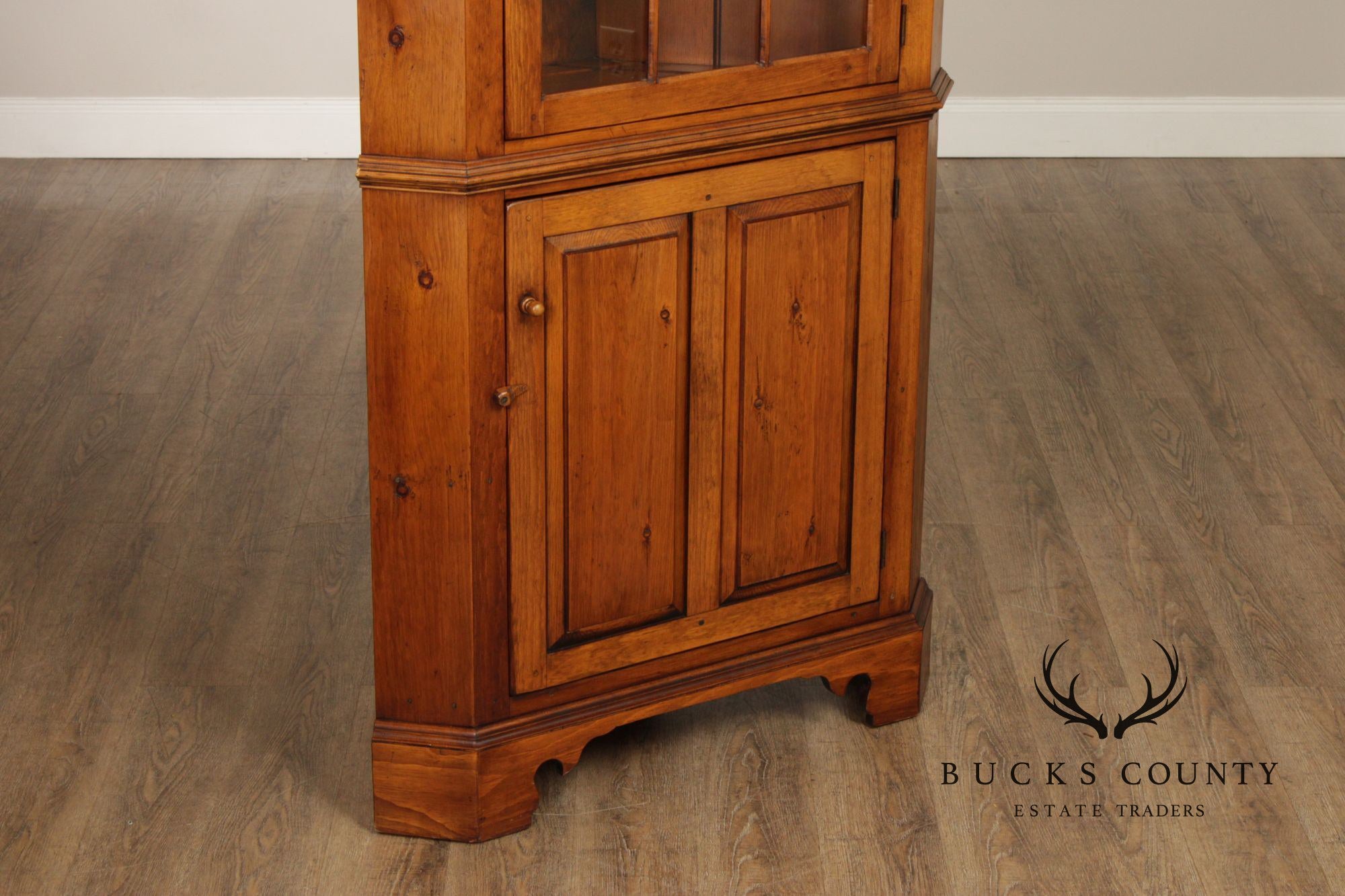 Custom Crafted Solid Pine Farmhouse Corner Cabinet