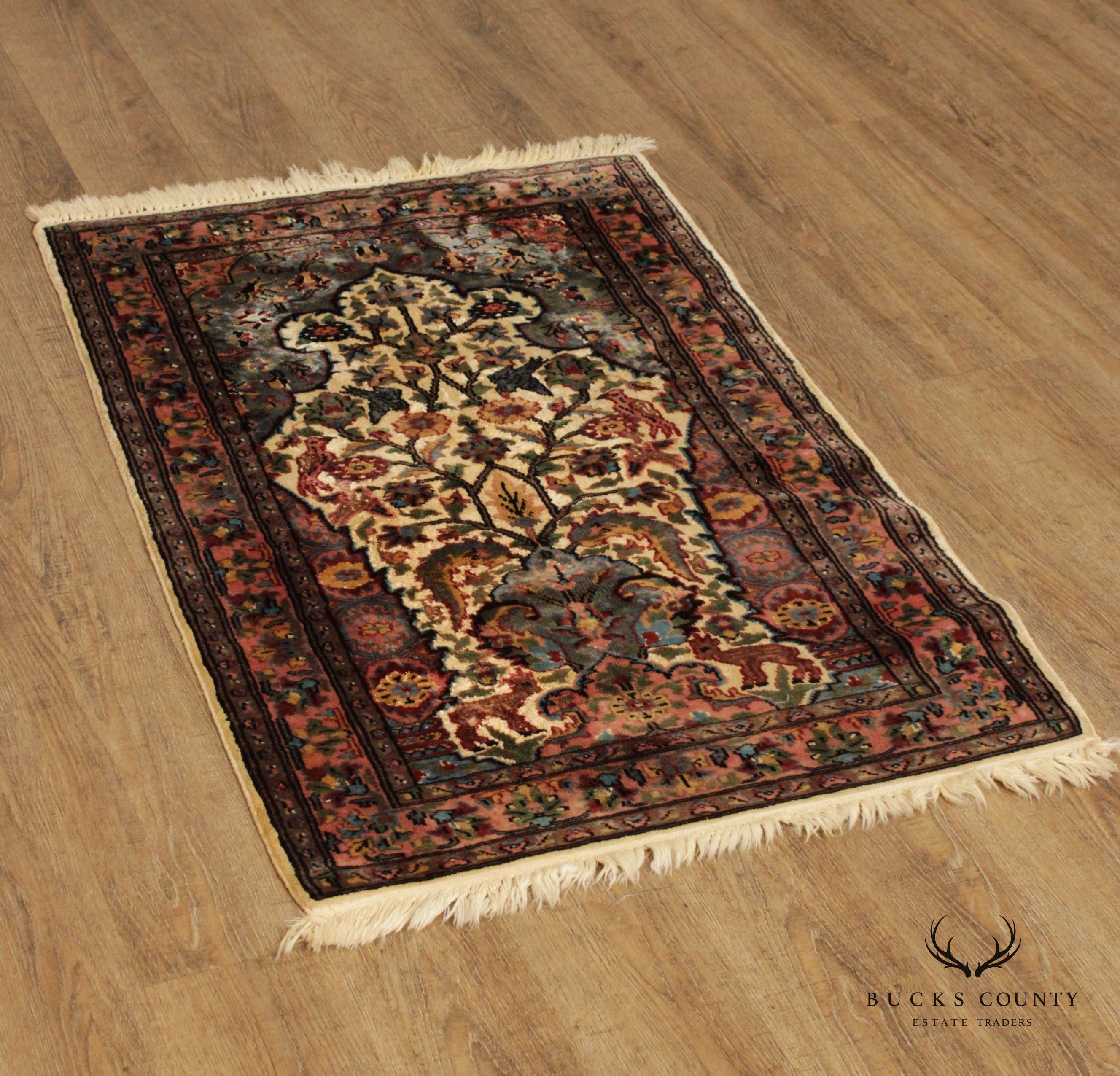 Persian Qum Style Wool Prayer Rug 4' X 2'