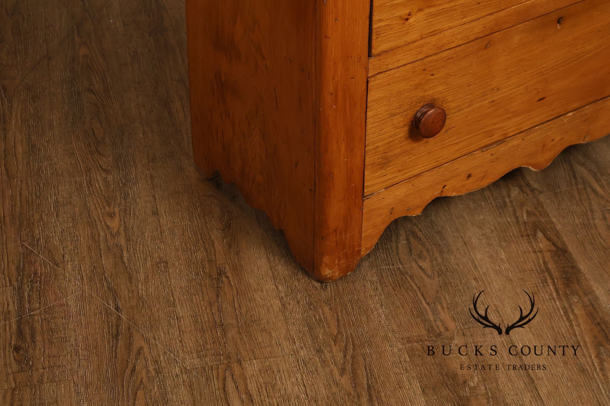 Antique Primitive Country Pine Three-Drawer Chest