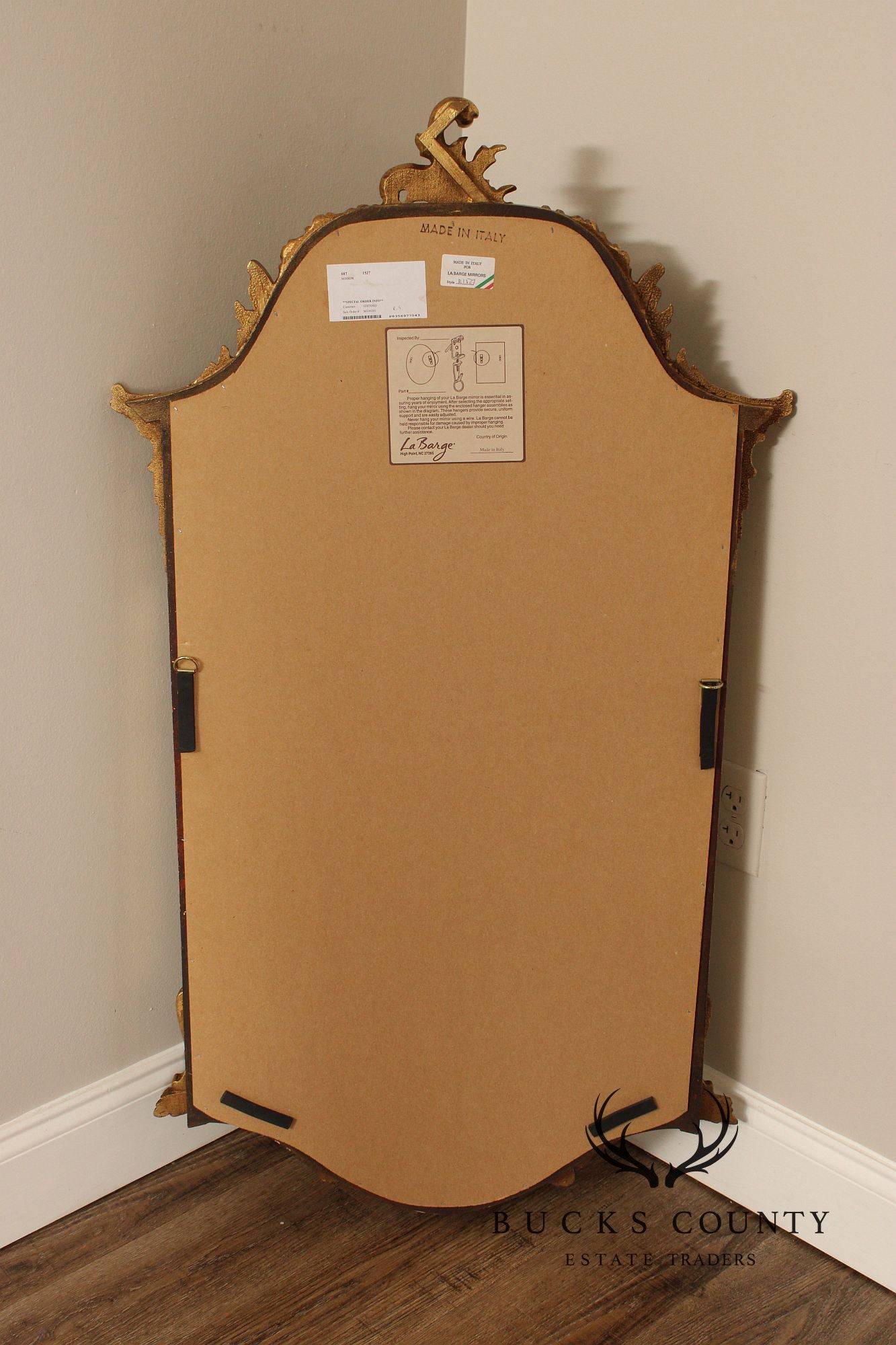 LaBarge Italian Pair of Carved Giltwood Wall Mirrors