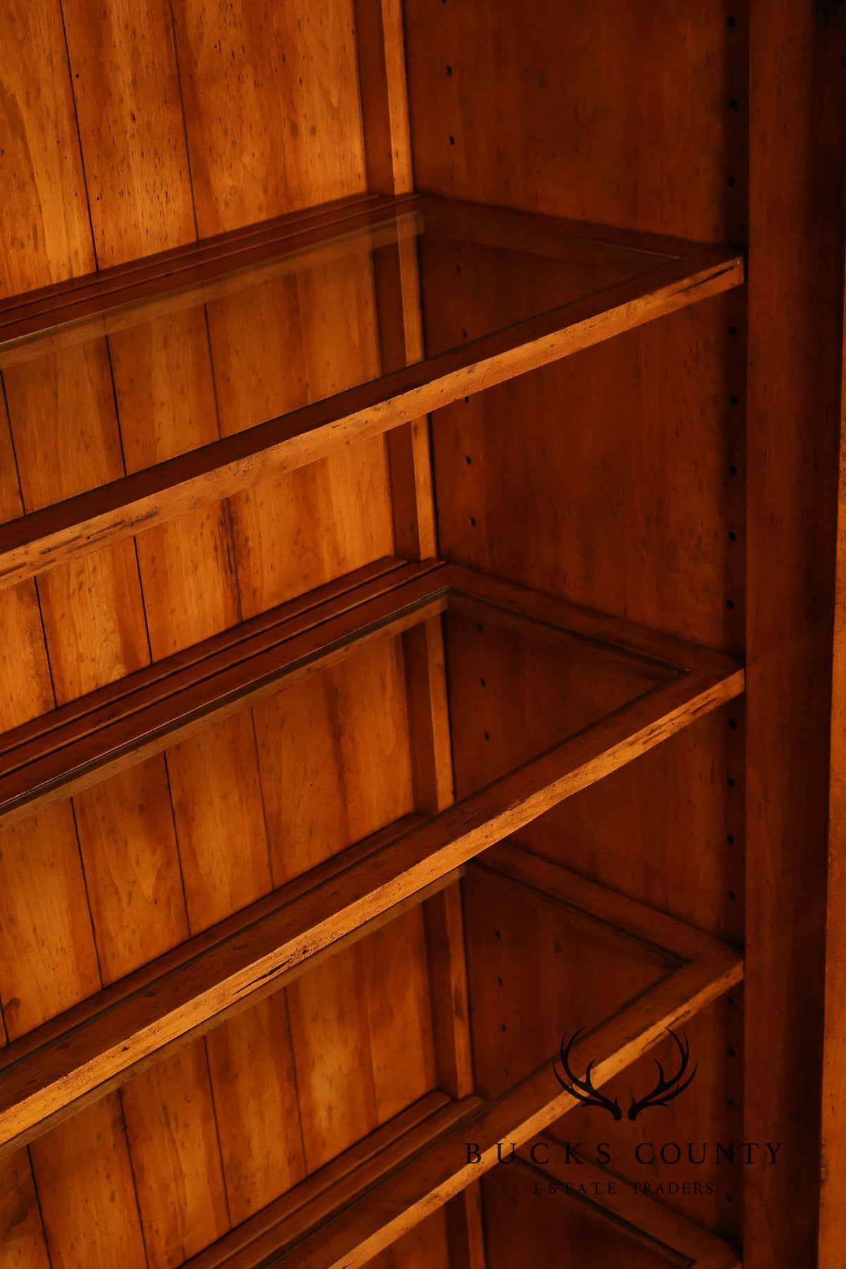 Guy Chaddock Large Rustic Pine Library Bookcase Breakfront With Glazed Doors And Drawers