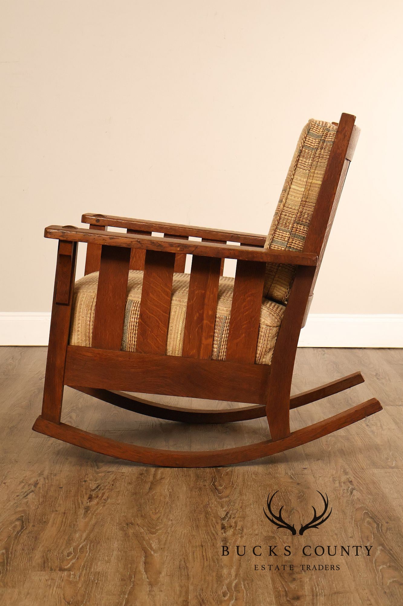 Antique Lifetime Arts And Crafts Oak Rocking Chair