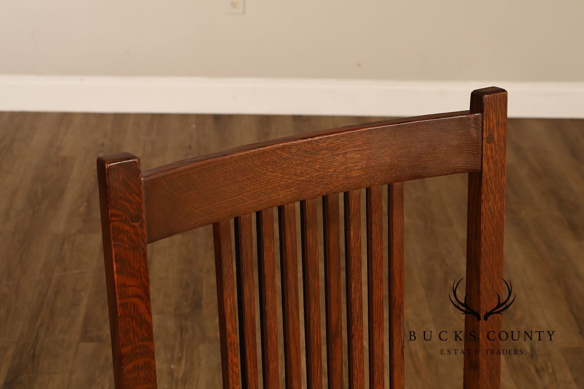 Stickley Mission Collection Pair of Oak Spindle Side Dining Chairs