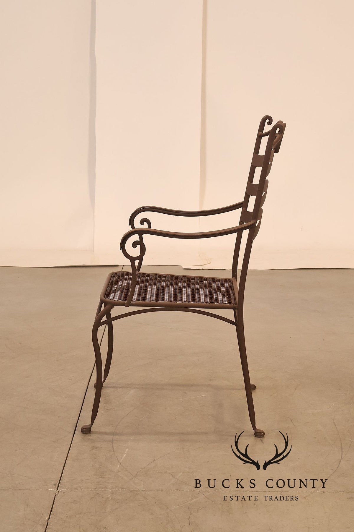 Tuscan Style Set of Four Wrought Iron Patio Chairs