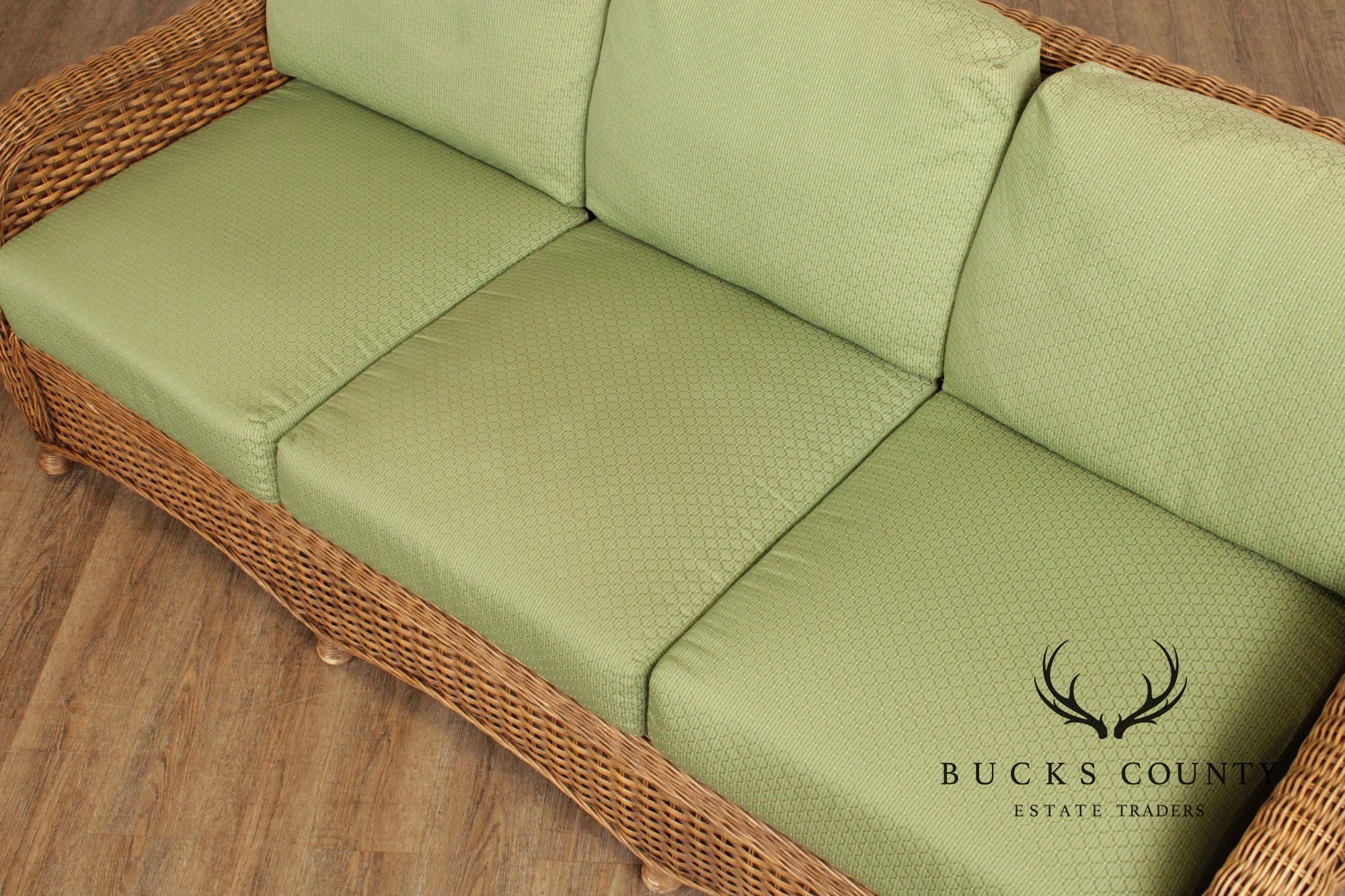 Braxton Culler Three-Seat Wicker Sofa