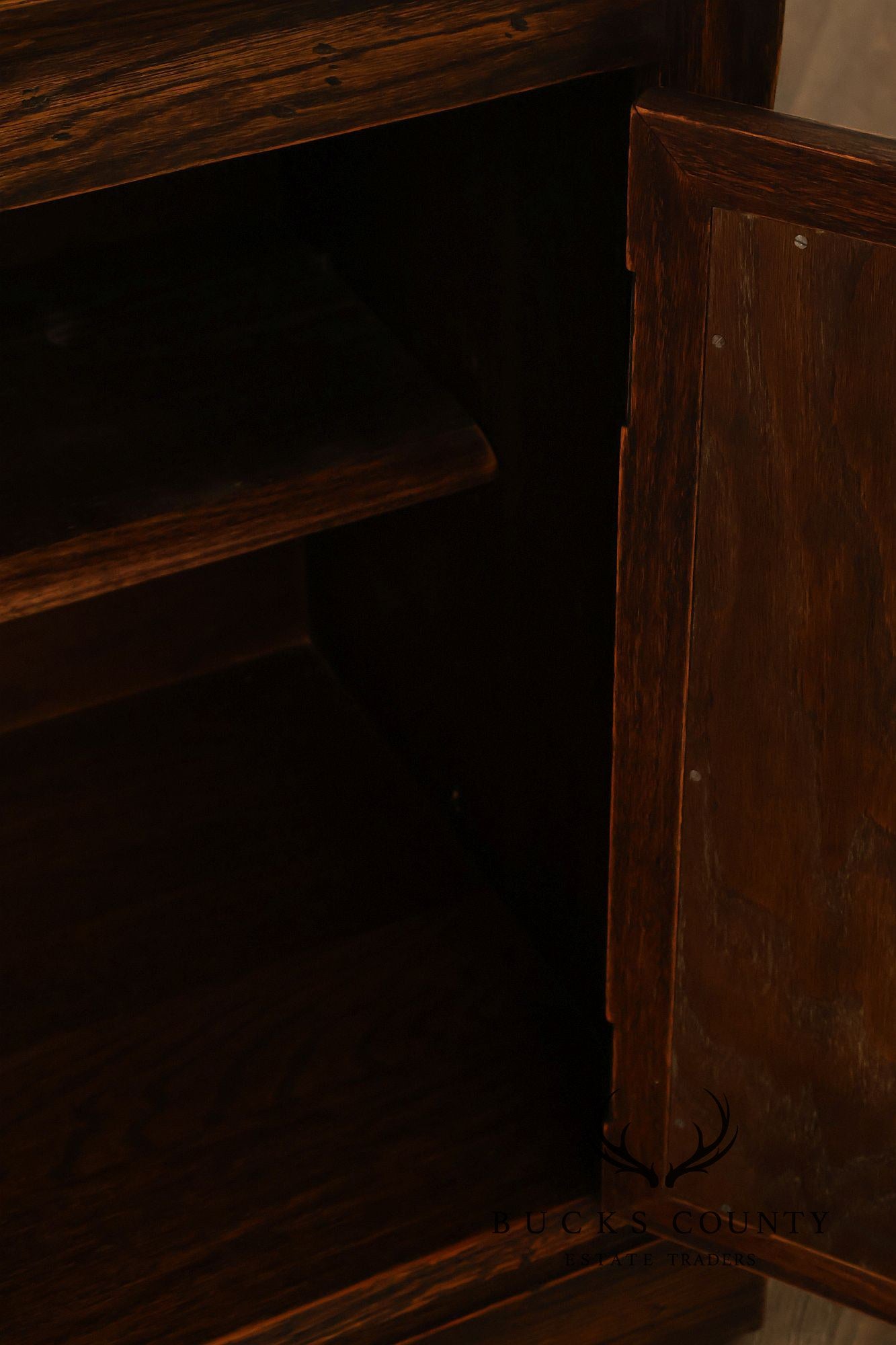 Jamestown Lounge Co. Colonnade Collection Vintage Sculpted Oak Long Credenza