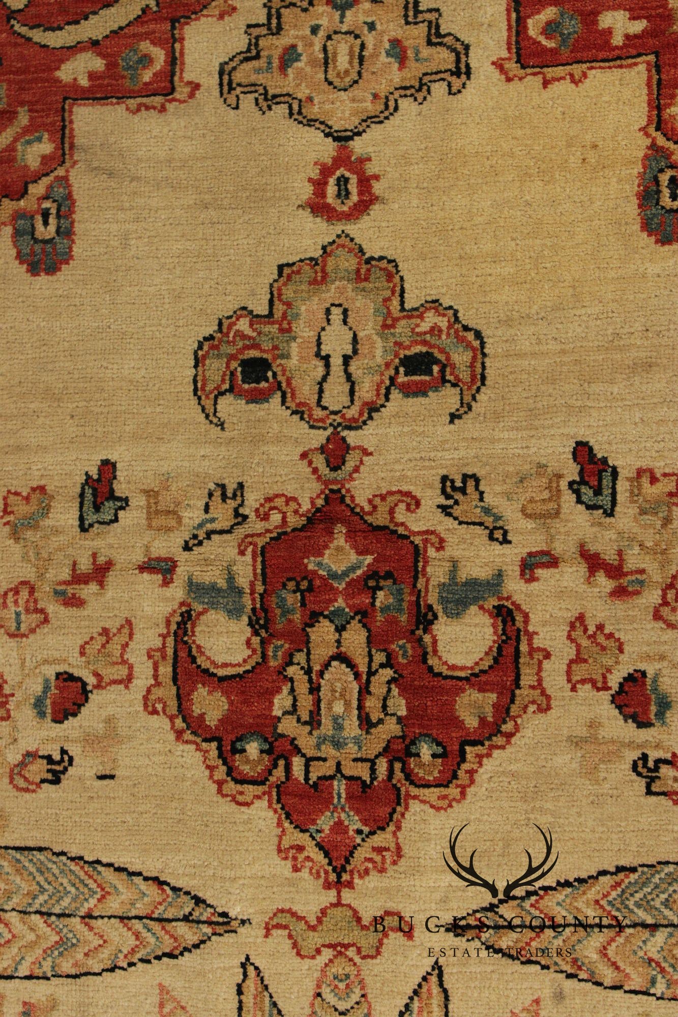 Peshawar Farahan Design Hand-Knotted Wool Area Rug – 6’ x 10’