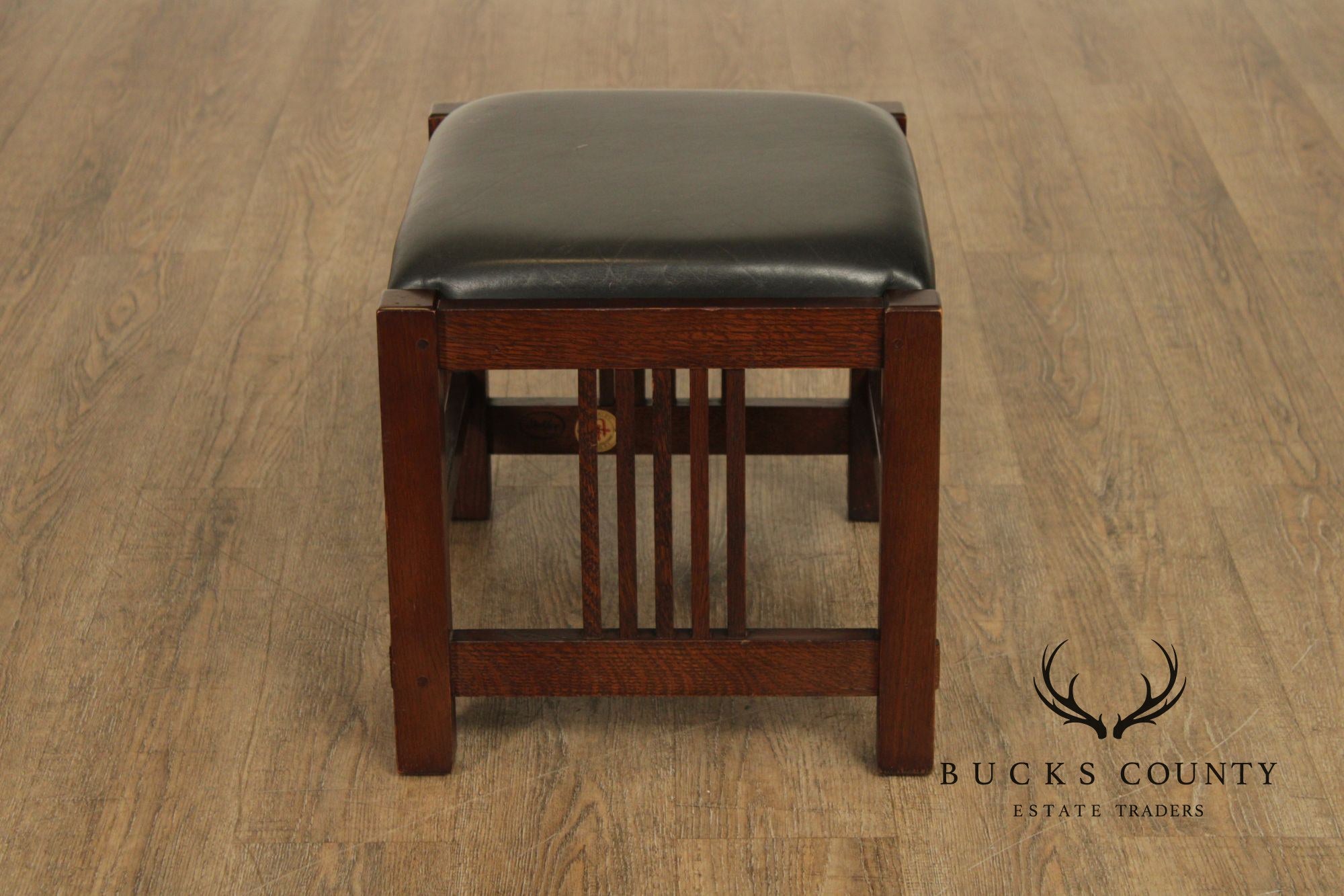 Stickley Mission Collection Oak and Leather Footstool