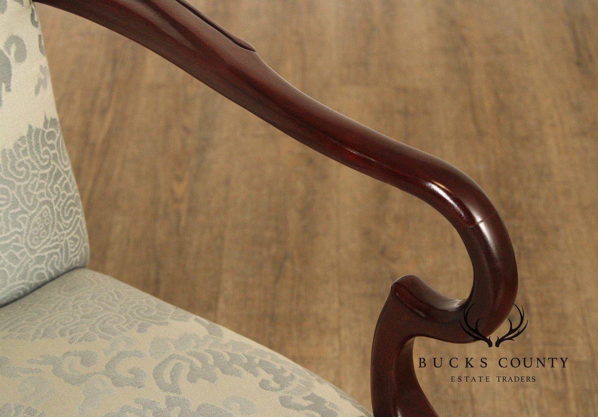 Hickory Chair Queen Anne Style Mahogany Armchair