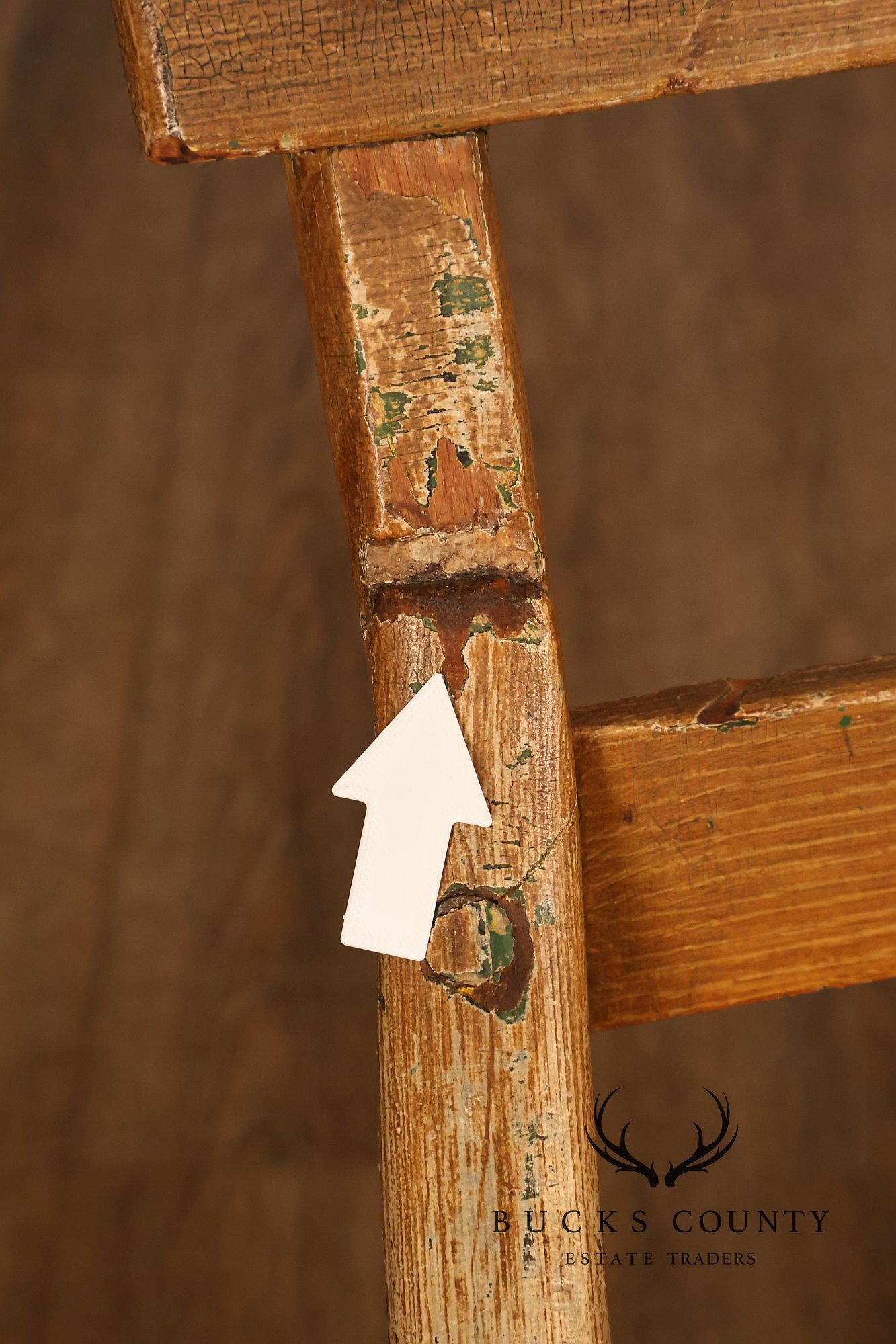 Antique Grain Painted American Deacons Bench