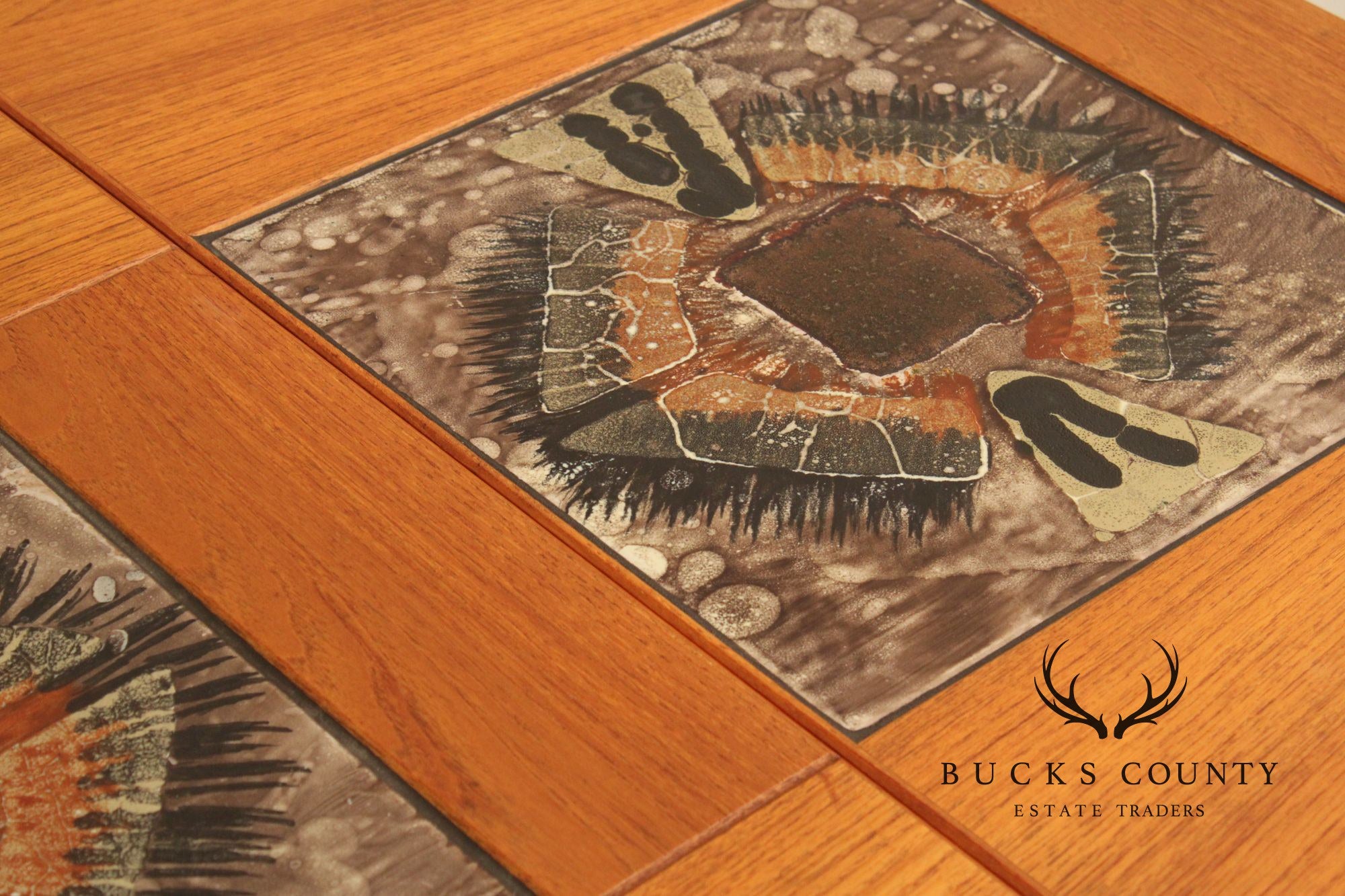 Gangsø Mobler Danish Modern Tile Inset Teak Drop Leaf Dining Table