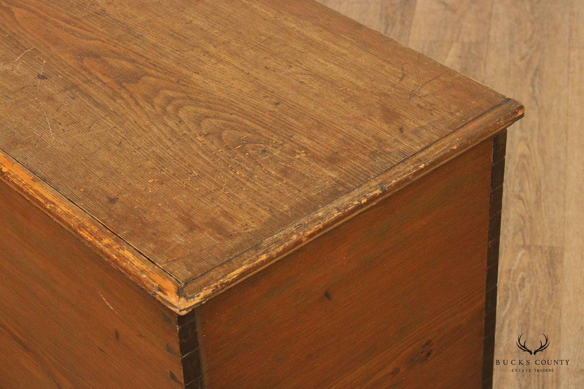 Antique Chippendale Style Dovetailed Blanket Chest With Till