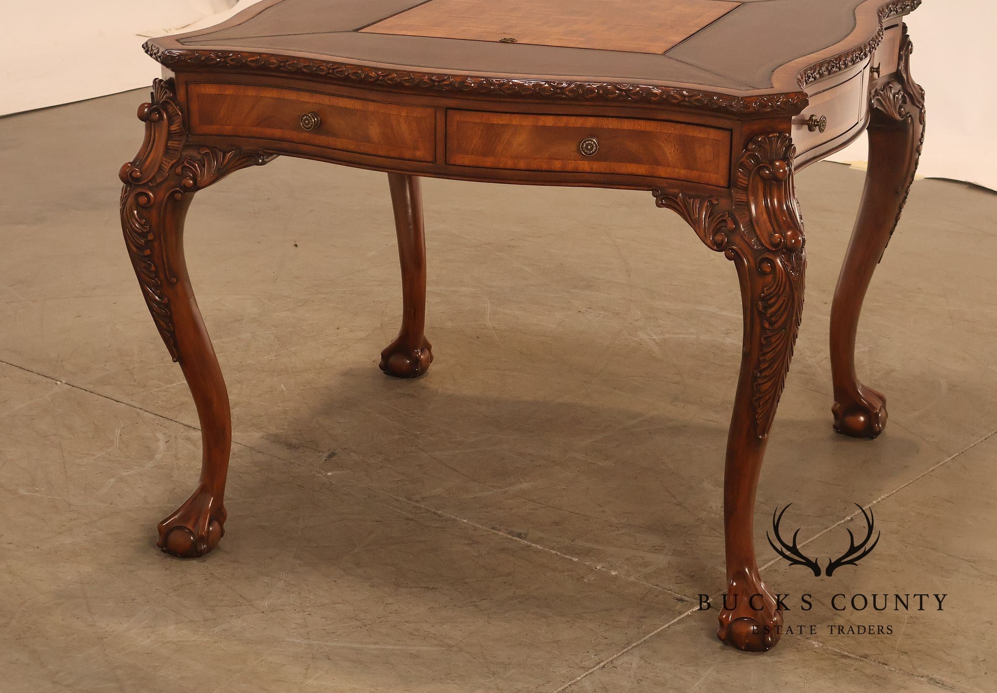 Lloyd Buxton Leather Top Four Drawer Gaming Table With Backgammon And Chess Board