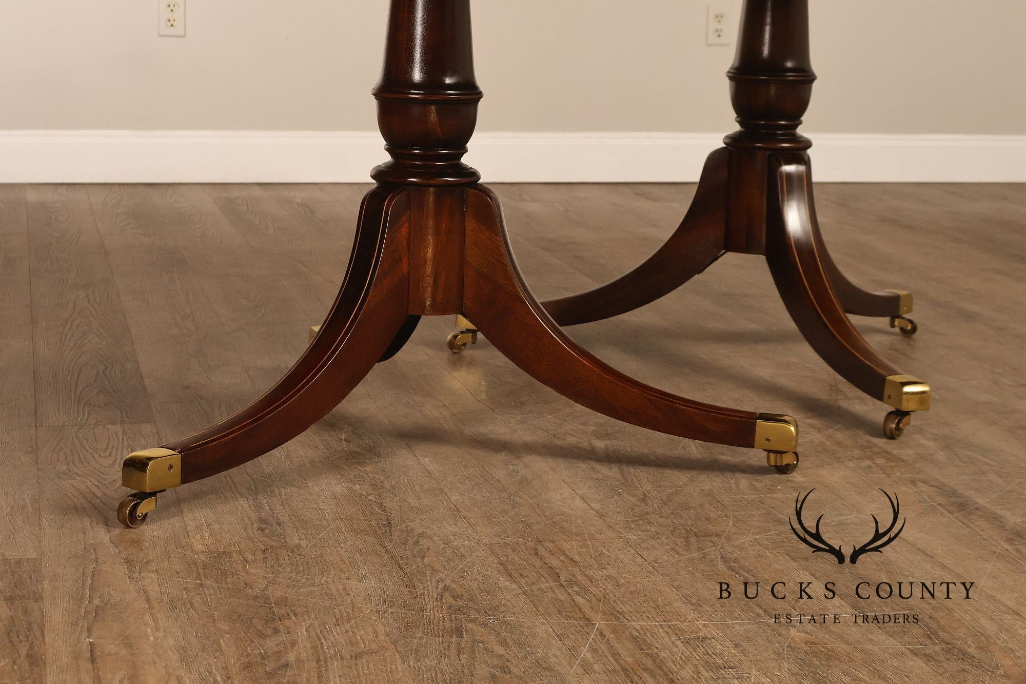 Federal Style Double Pedestal Mahogany Dining Table